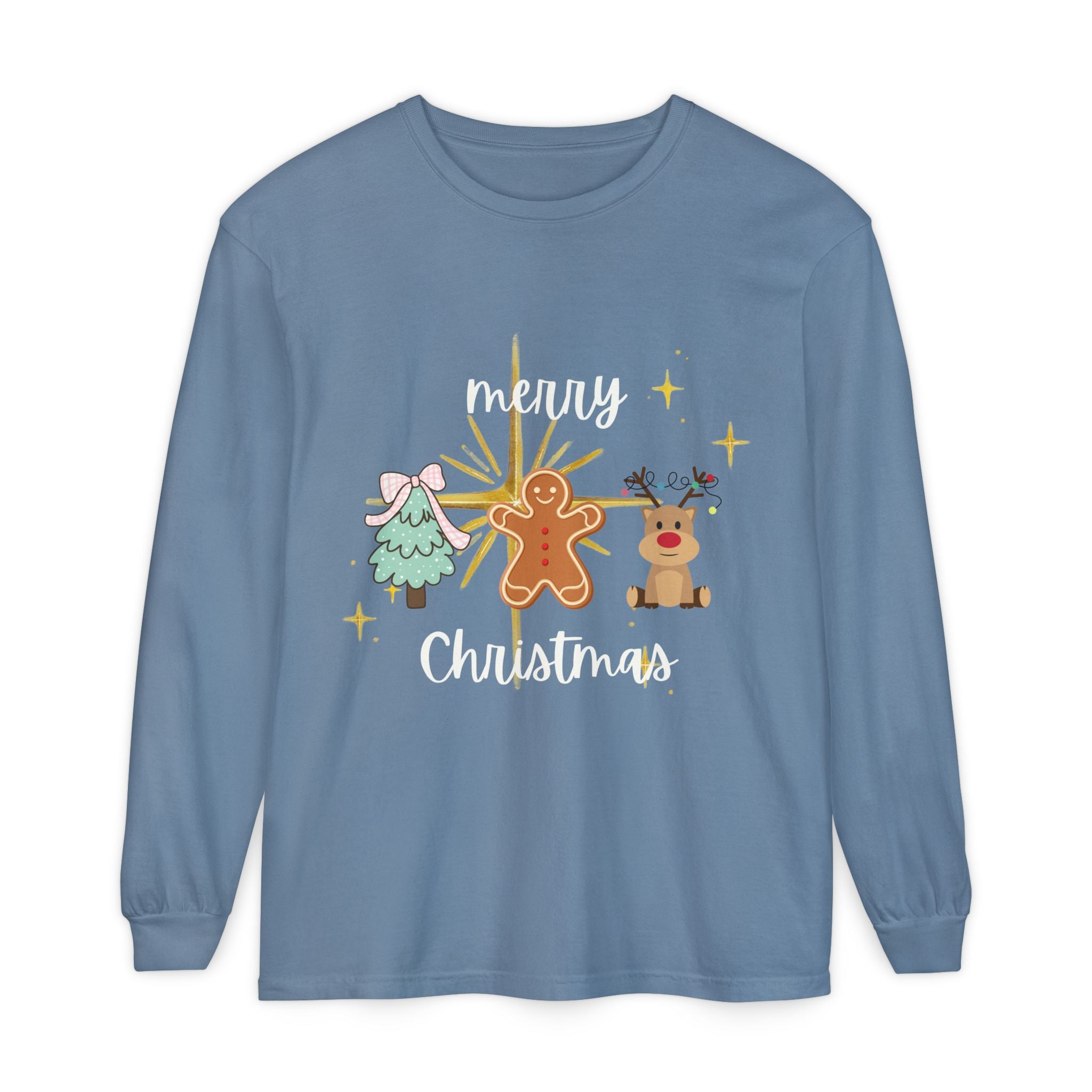 Merry Christmas Gingerbread Long Sleeve Tee