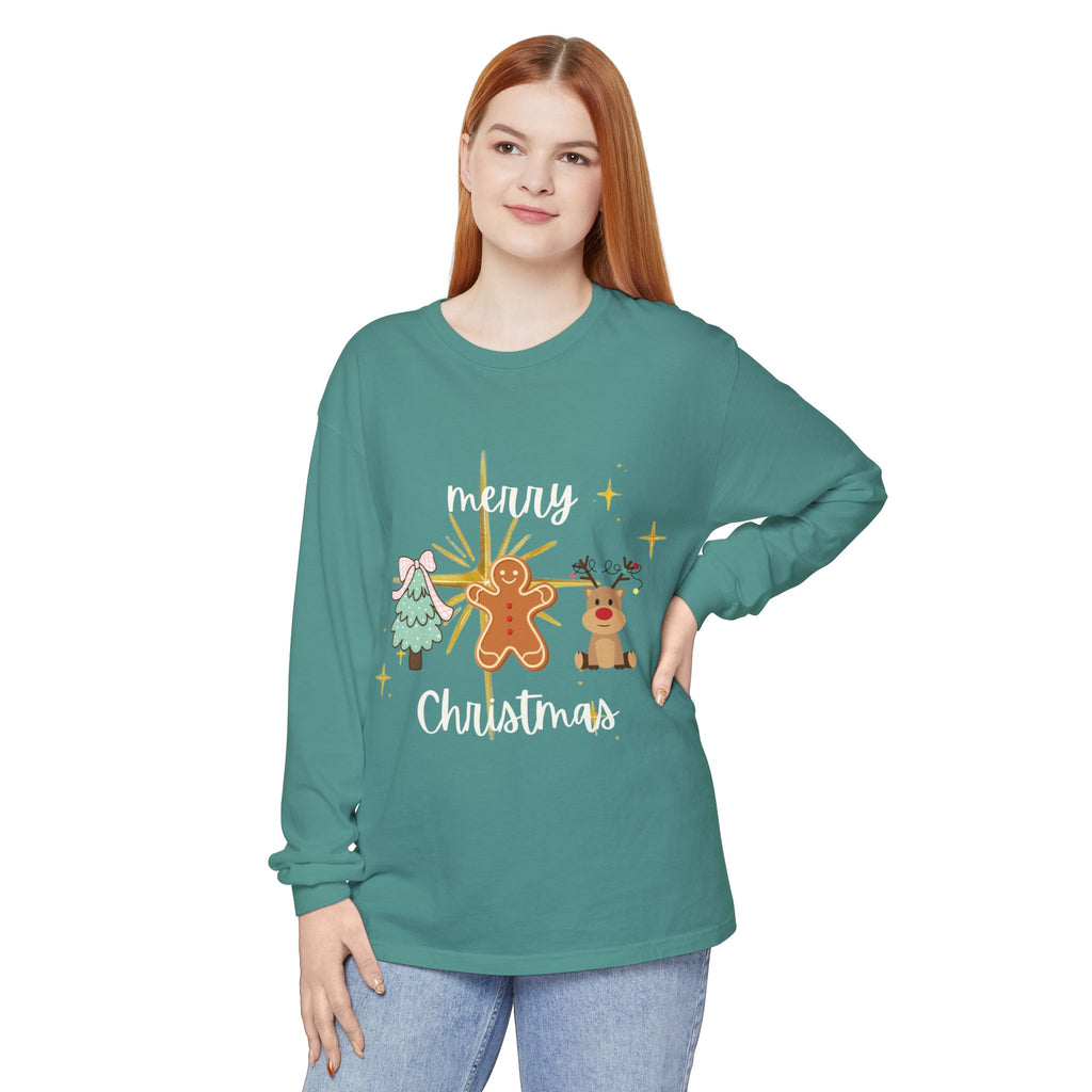 Merry Christmas Gingerbread Long Sleeve Tee