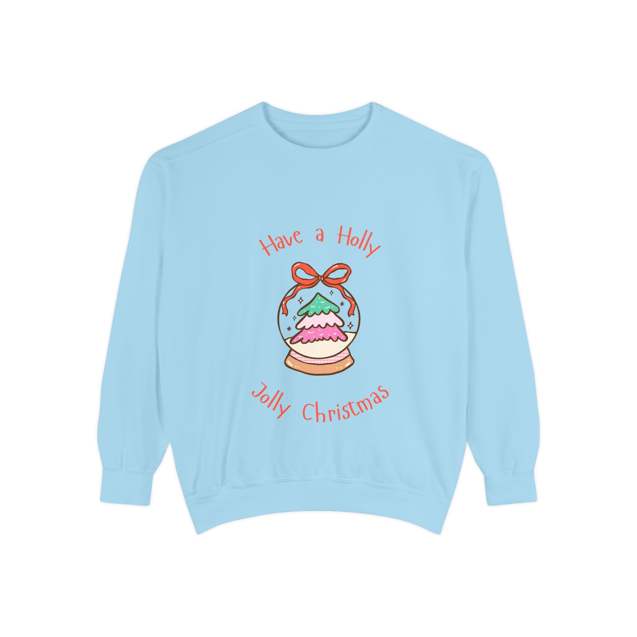 Christmas Snow Globe Sweatshirt — "Have a Holly Jolly Christmas" Cozy Holiday Pullover