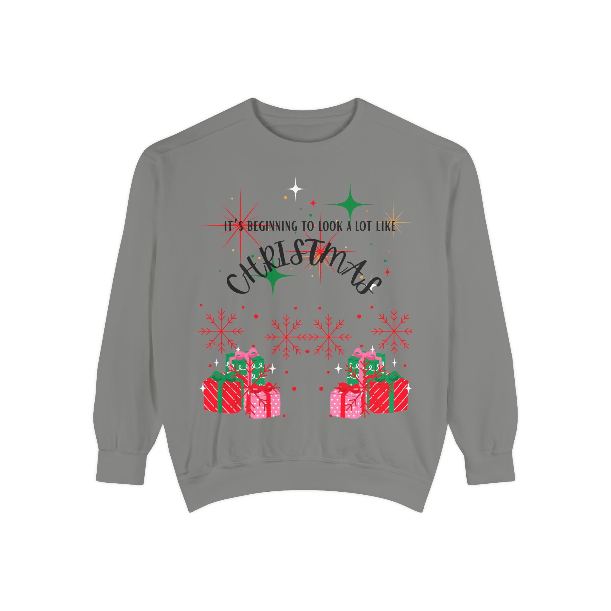 It's Beginning to Look a Lot Like Christmas Sweatshirt — Holiday Garment-Dyed Sweatshirt