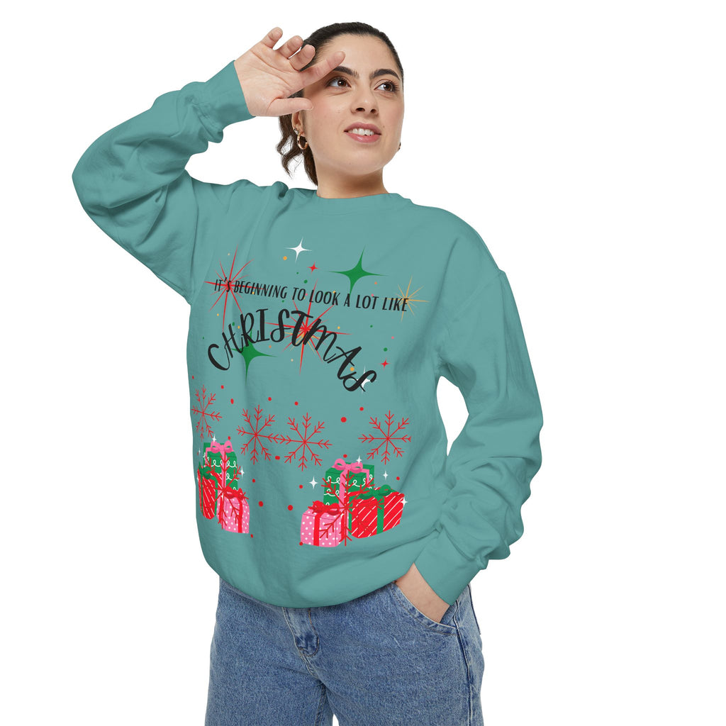 It's Beginning to Look a Lot Like Christmas Sweatshirt — Holiday Garment-Dyed Sweatshirt
