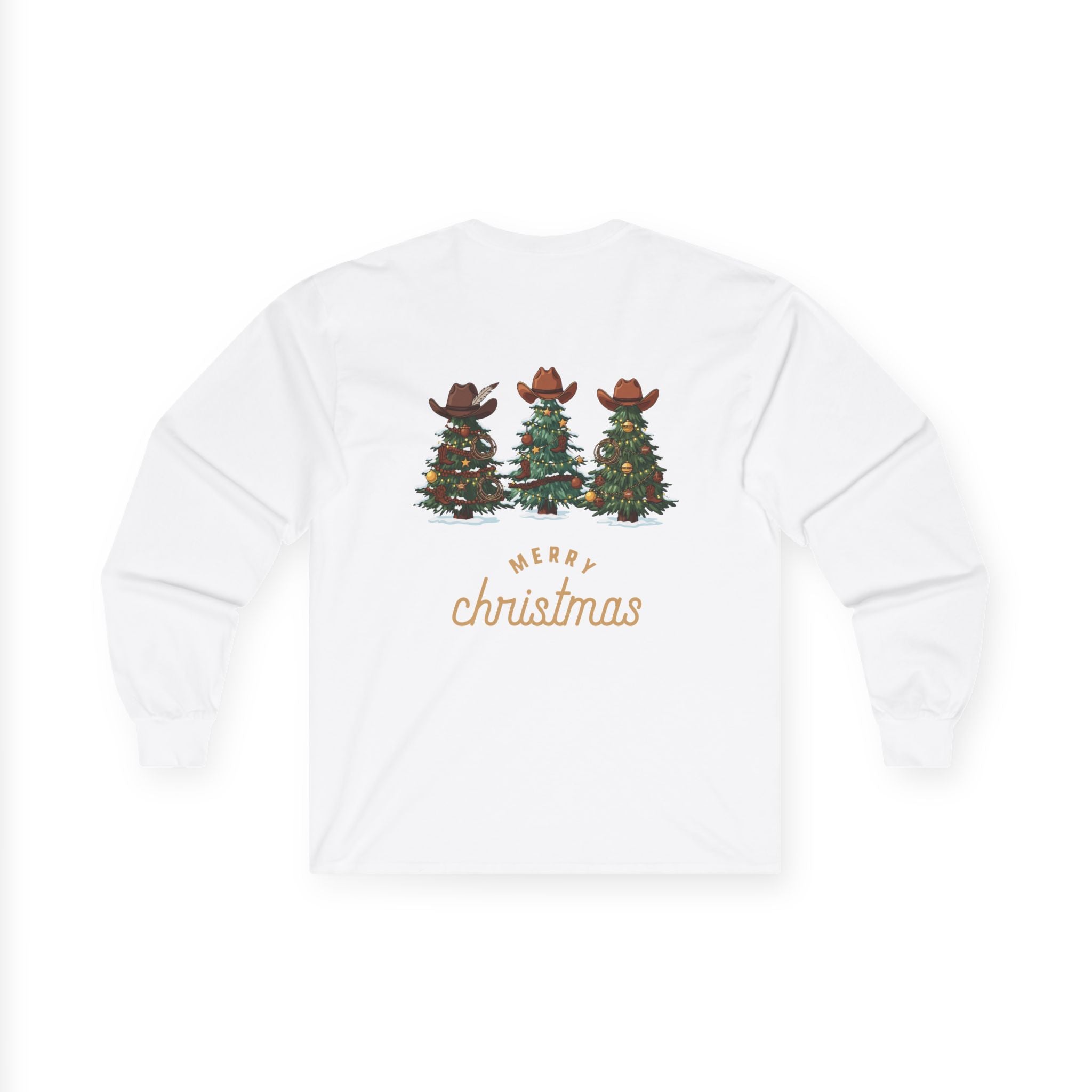 Merry Christmas Cowboy Tree Long Sleeve Tee