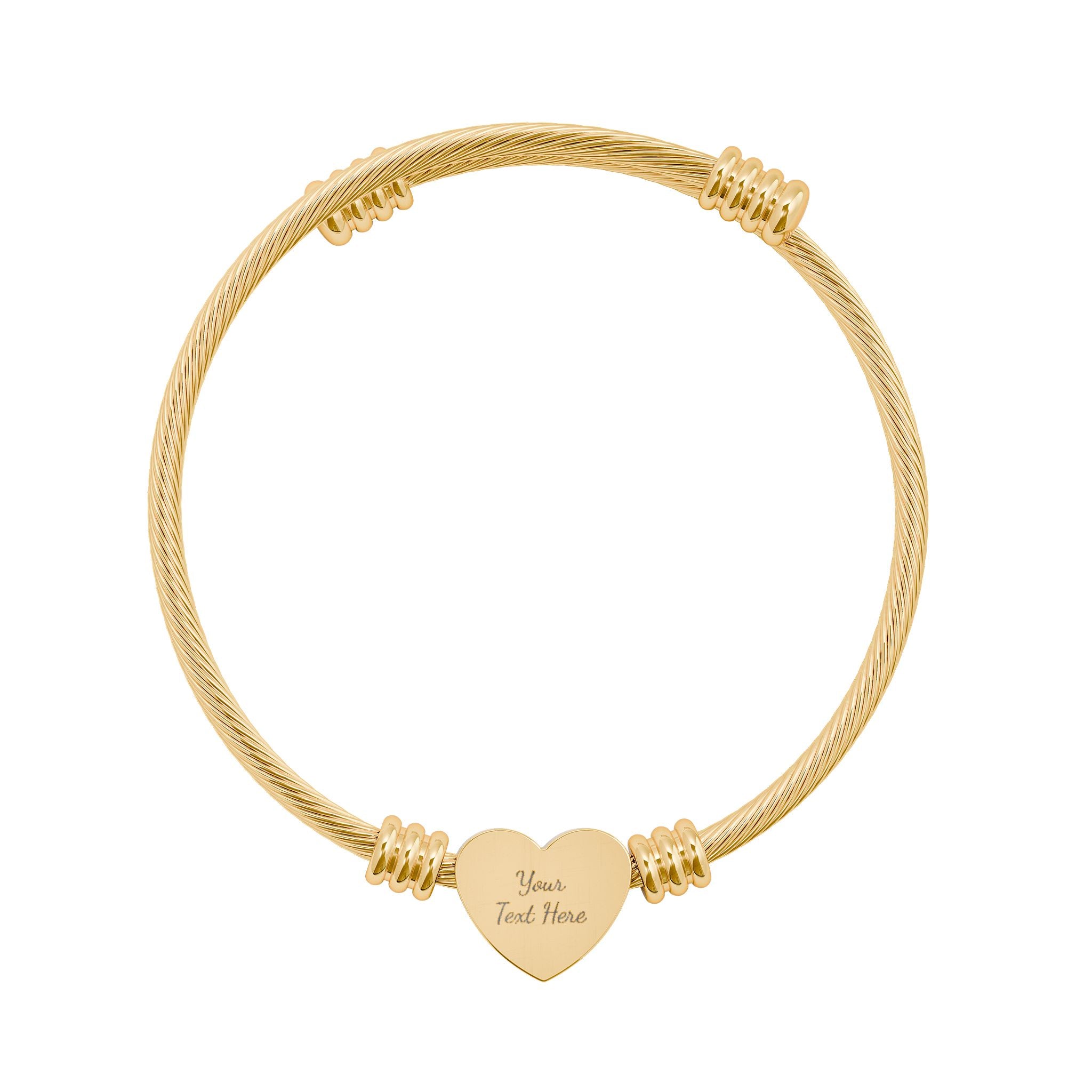 Engravable Heart Cuff Bracelet — Personalized Heart Engraving