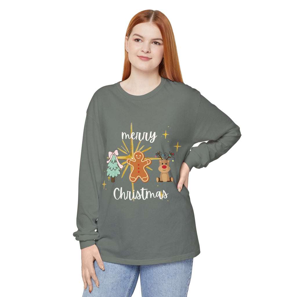 Merry Christmas Gingerbread Long Sleeve Tee