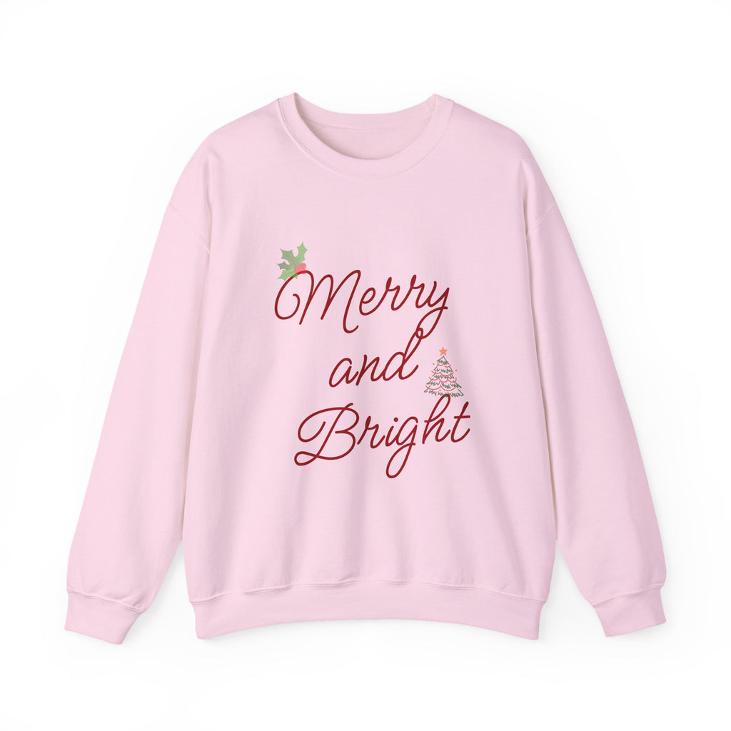 Merry and Bright Crewneck Sweatshirt — Festive Holiday Christmas Sweater