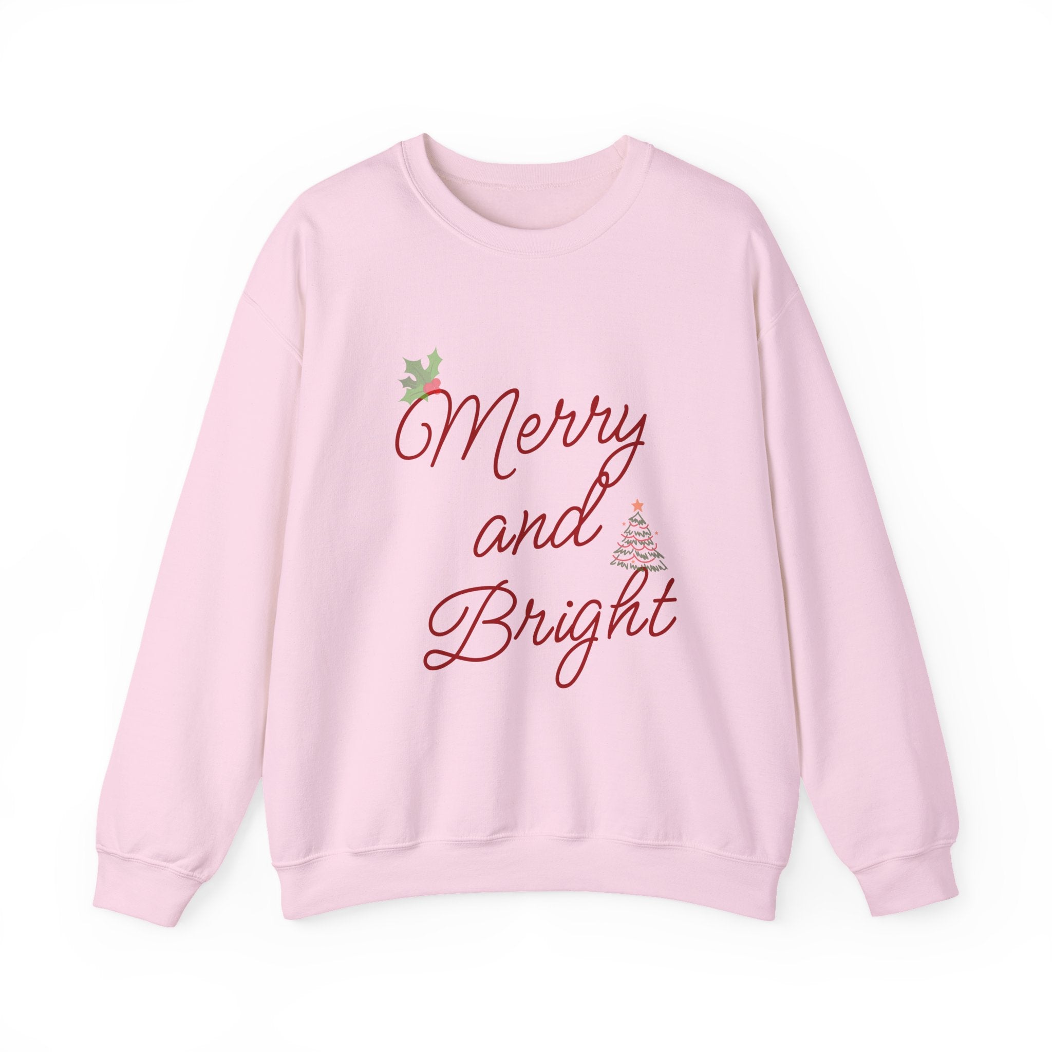 Merry and Bright Crewneck Sweatshirt — Festive Holiday Christmas Sweater