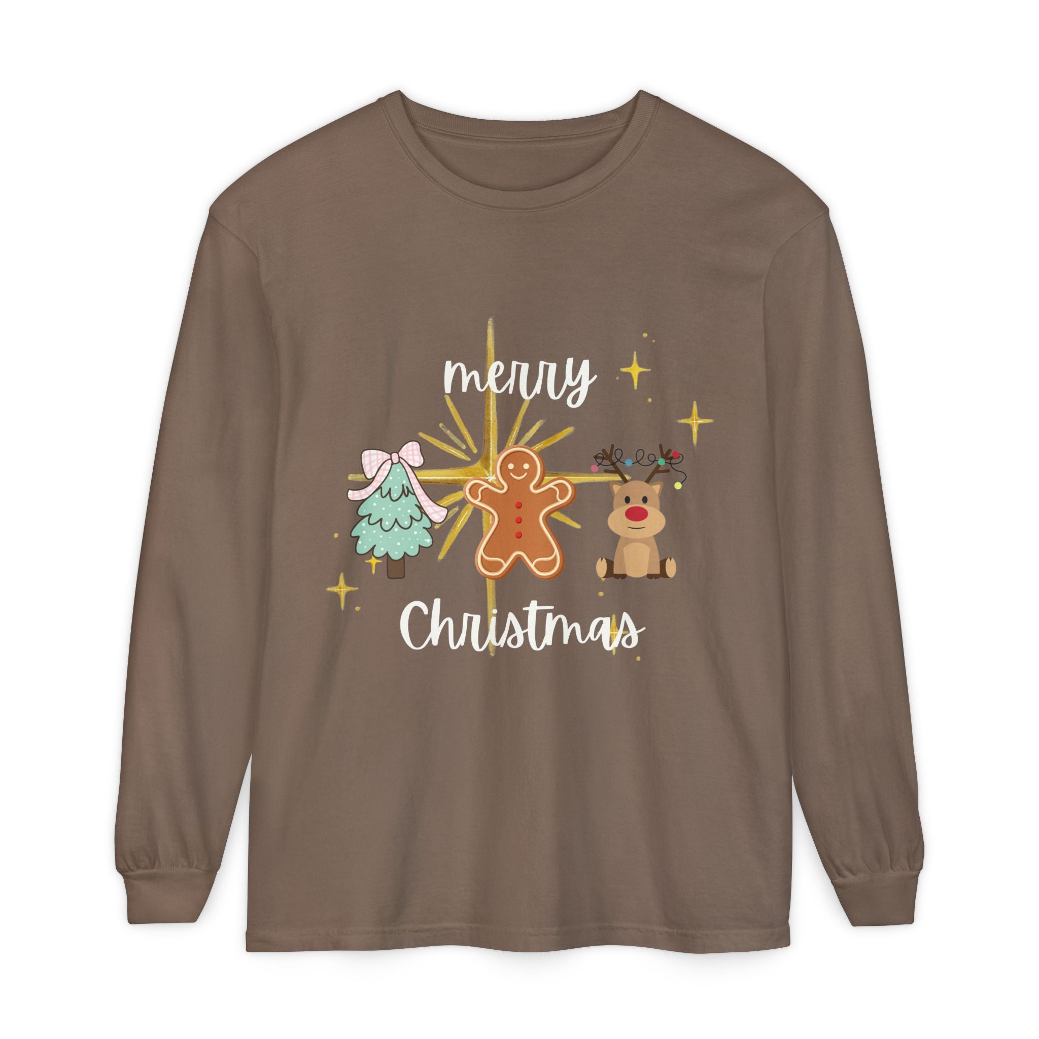 Merry Christmas Gingerbread Long Sleeve Tee