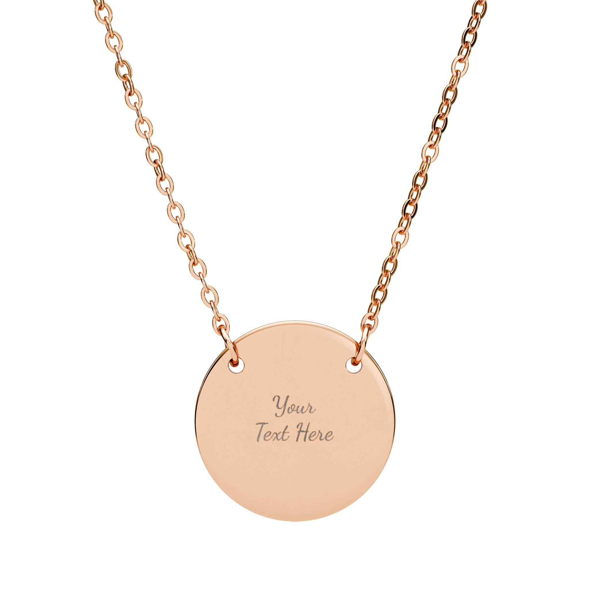 Engravable Circle Necklace — Personalized Engraved Circle Pendant