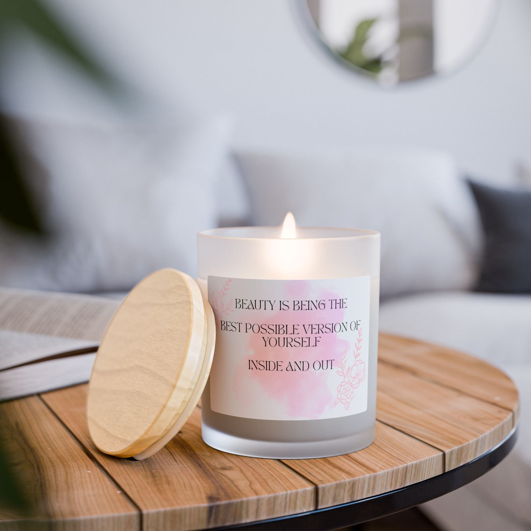 Inspirational Affirmation Frosted Glass Candle — 11oz