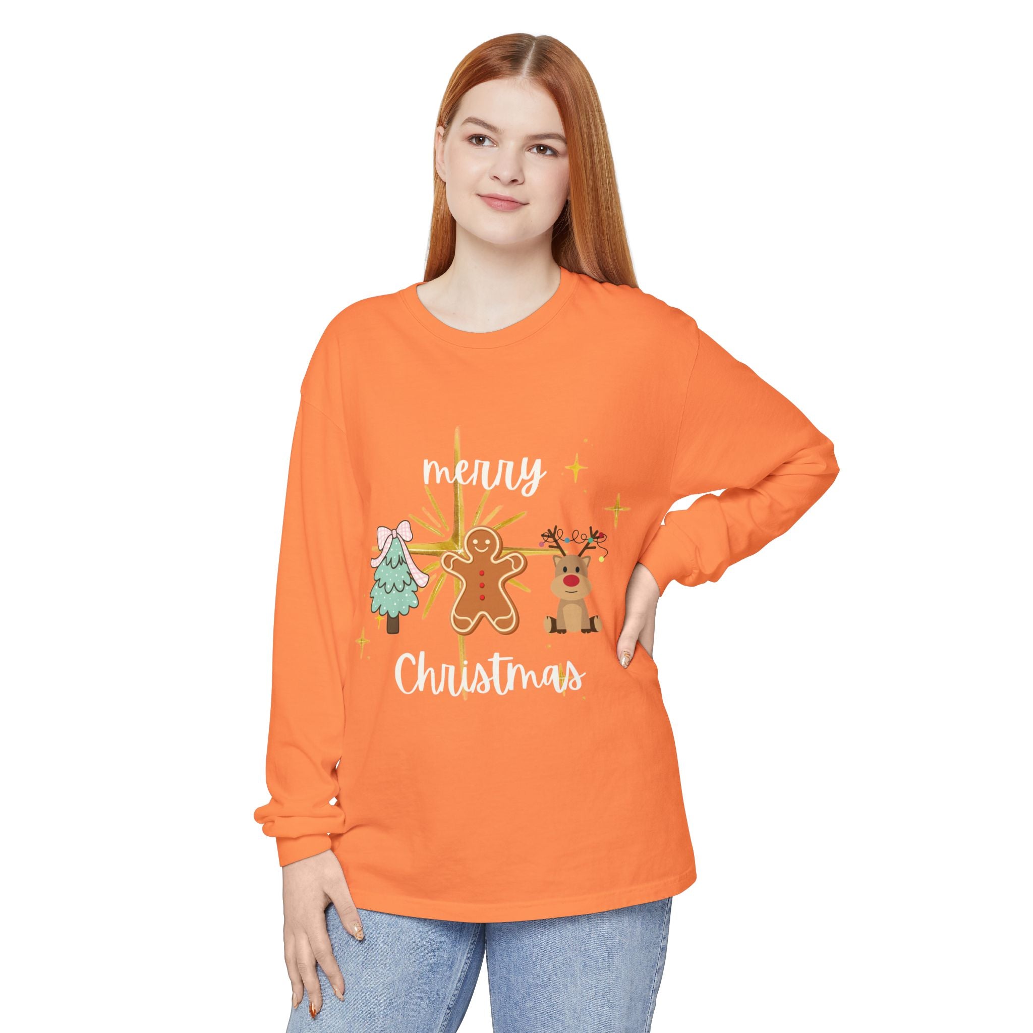 Merry Christmas Gingerbread Long Sleeve Tee