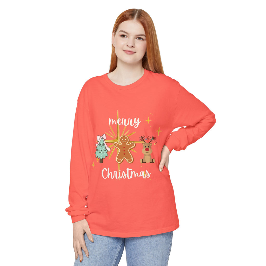 Merry Christmas Gingerbread Long Sleeve Tee