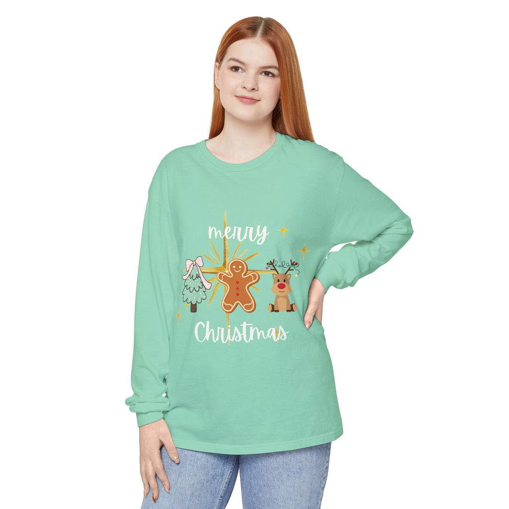 Merry Christmas Gingerbread Long Sleeve Tee