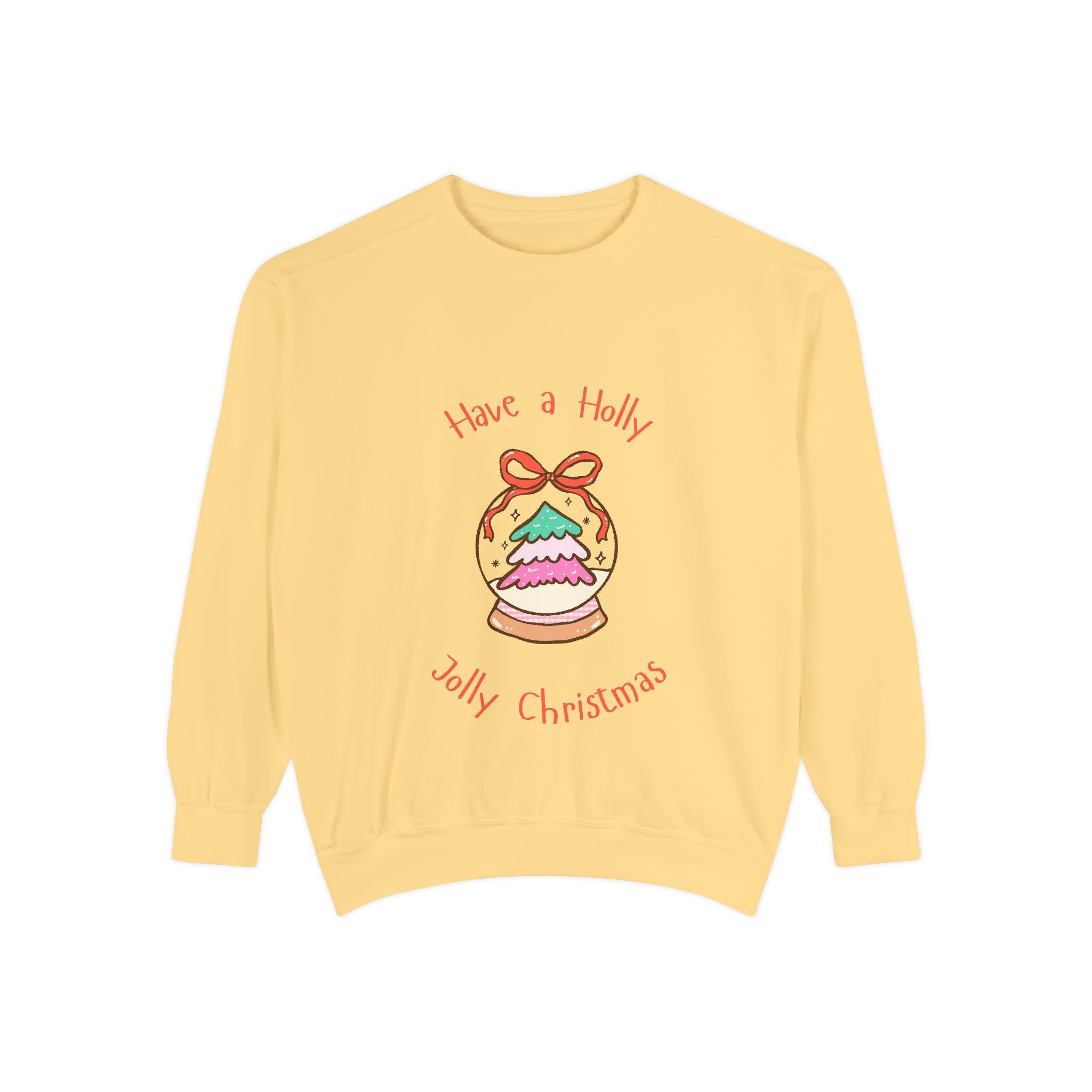 Christmas Snow Globe Sweatshirt — "Have a Holly Jolly Christmas" Cozy Holiday Pullover
