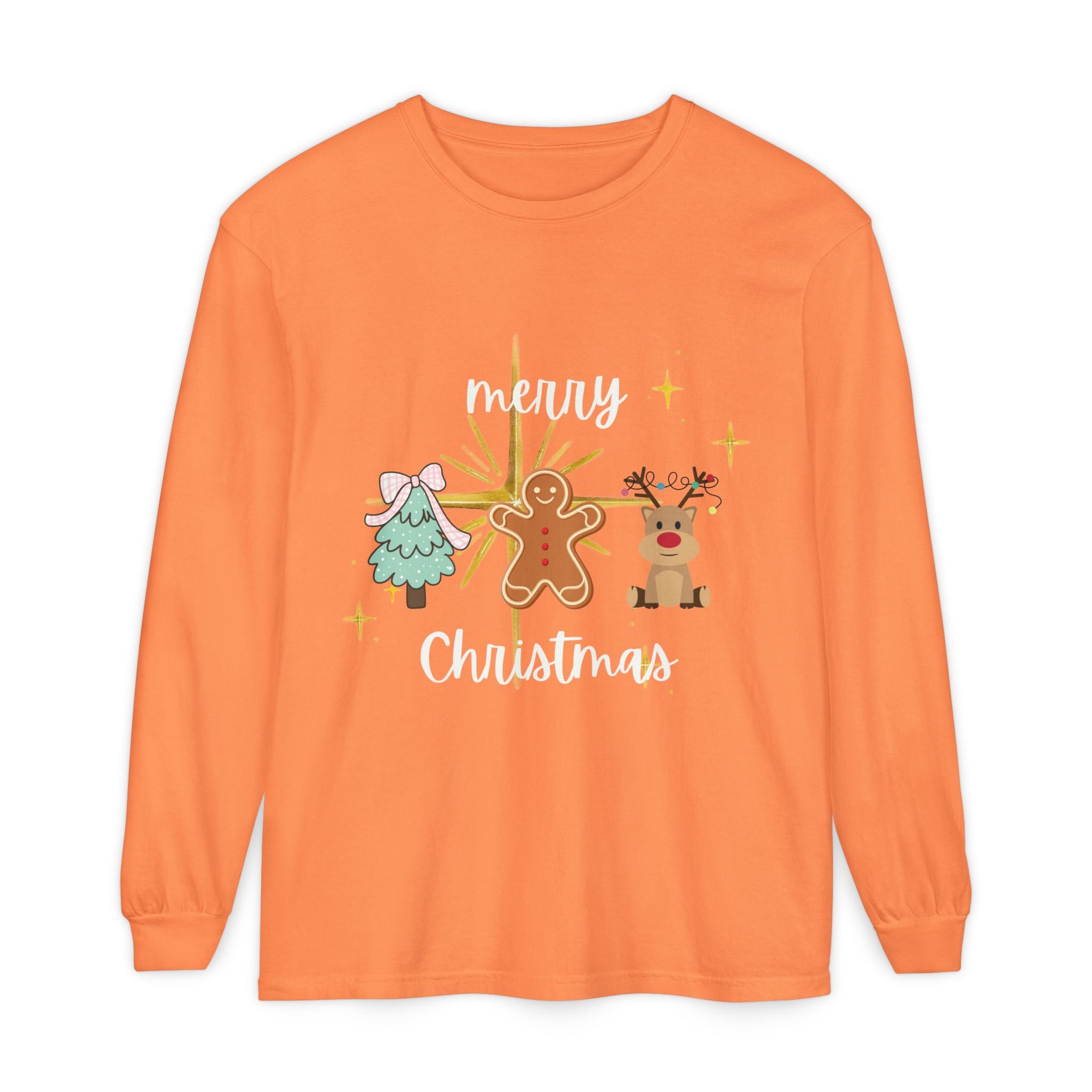 Merry Christmas Gingerbread Long Sleeve Tee