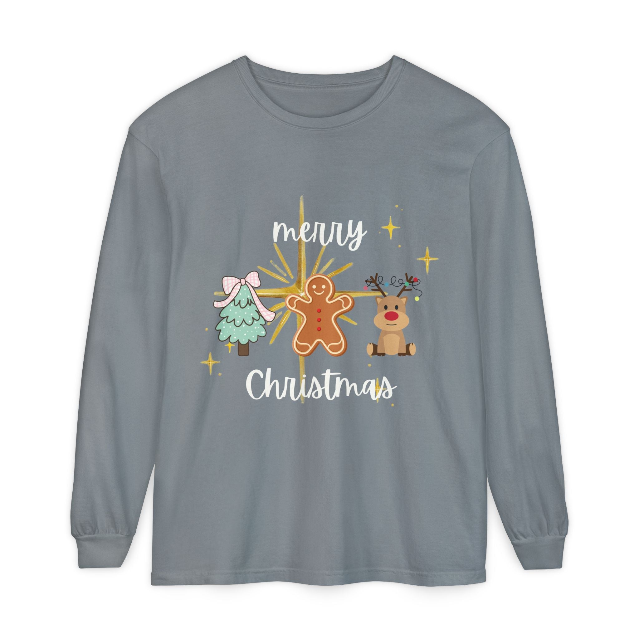 Merry Christmas Gingerbread Long Sleeve Tee
