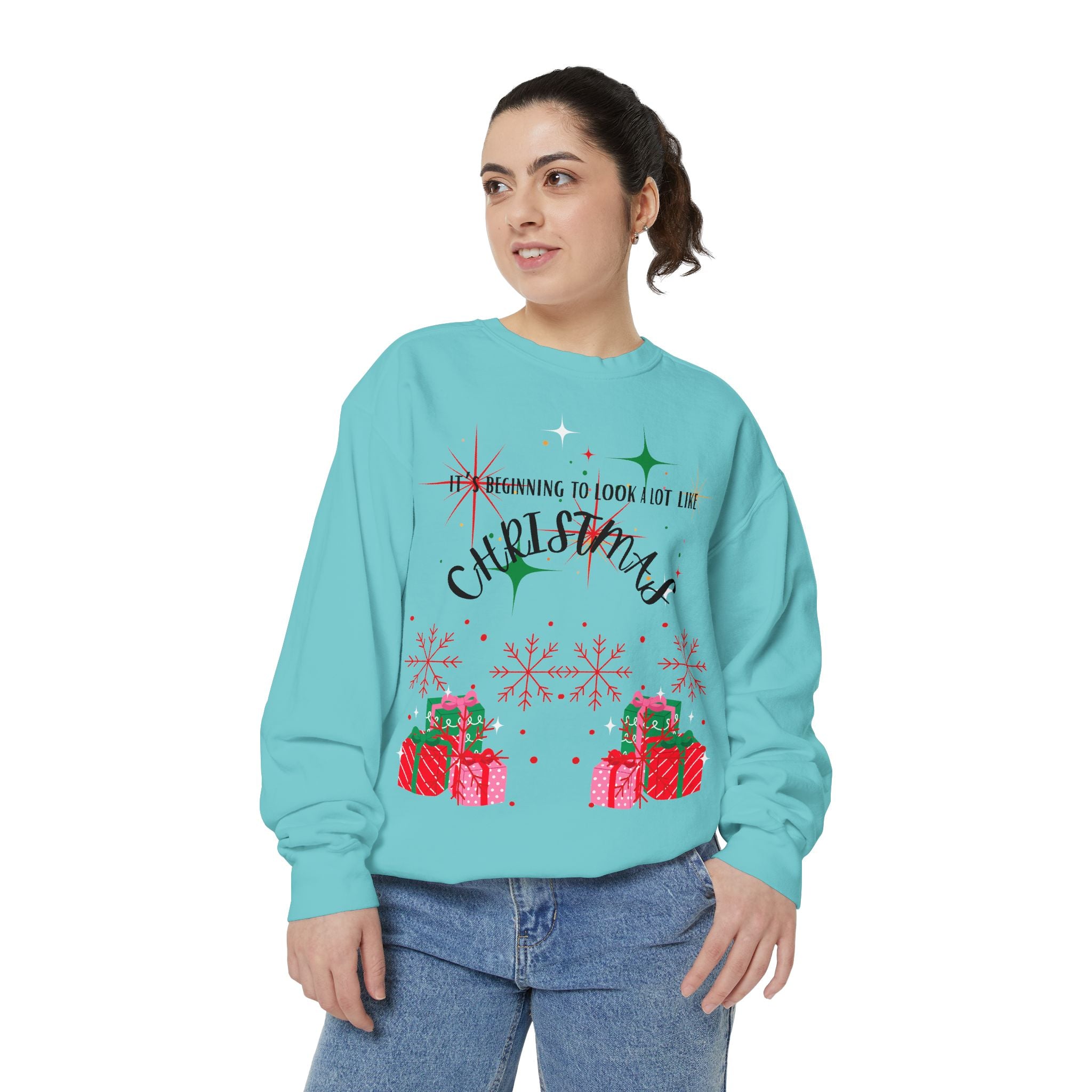 It's Beginning to Look a Lot Like Christmas Sweatshirt — Holiday Garment-Dyed Sweatshirt