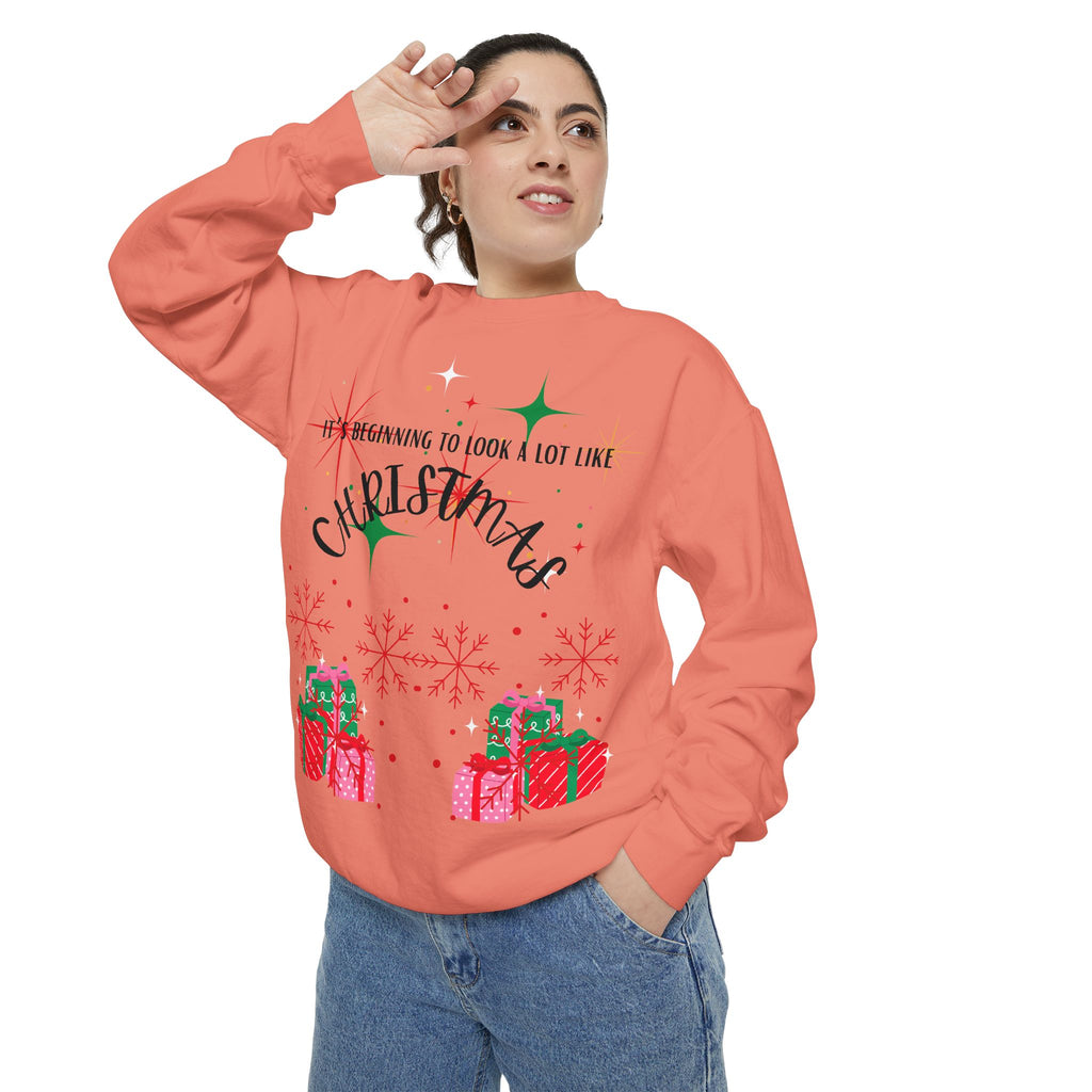 It's Beginning to Look a Lot Like Christmas Sweatshirt — Holiday Garment-Dyed Sweatshirt