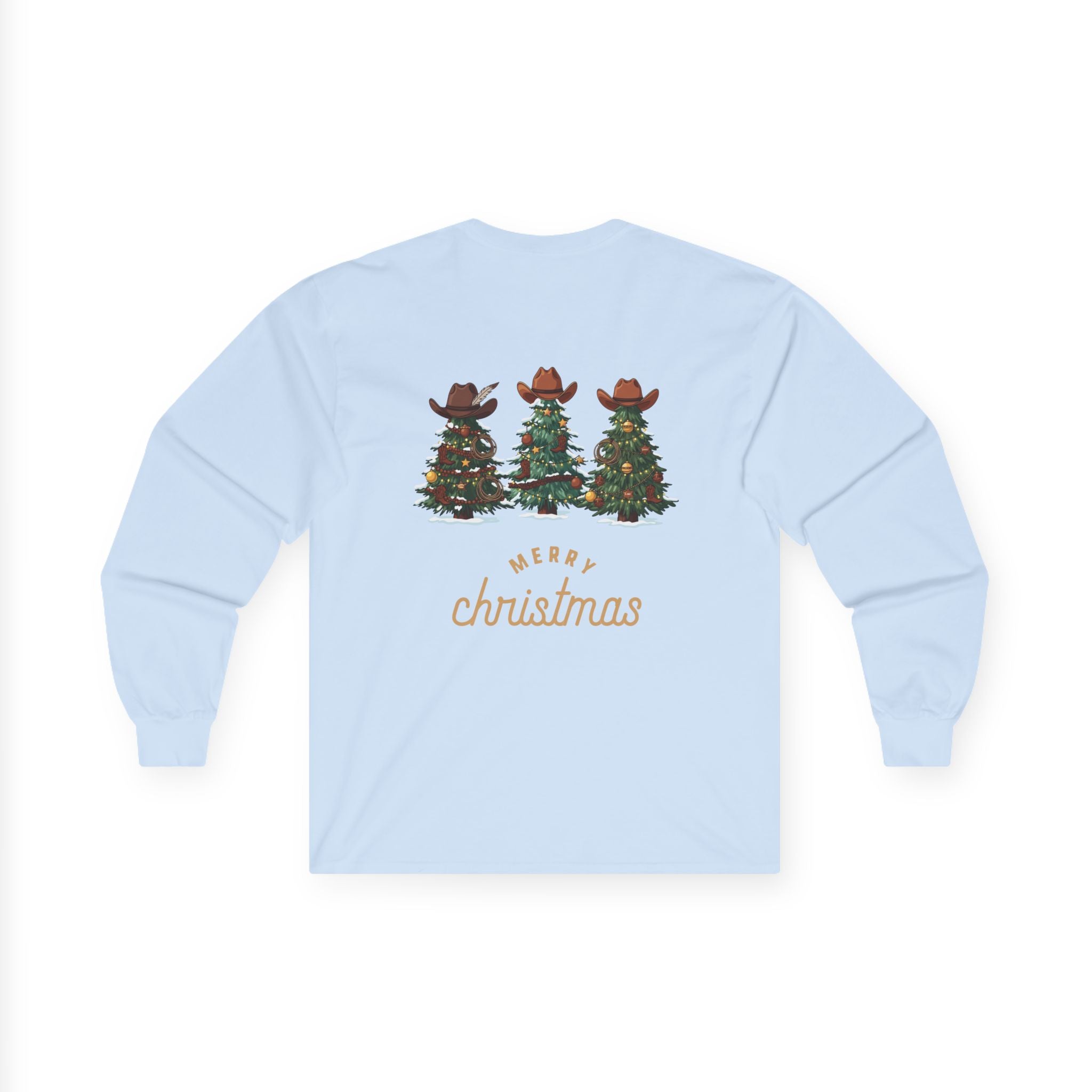 Merry Christmas Cowboy Tree Long Sleeve Tee
