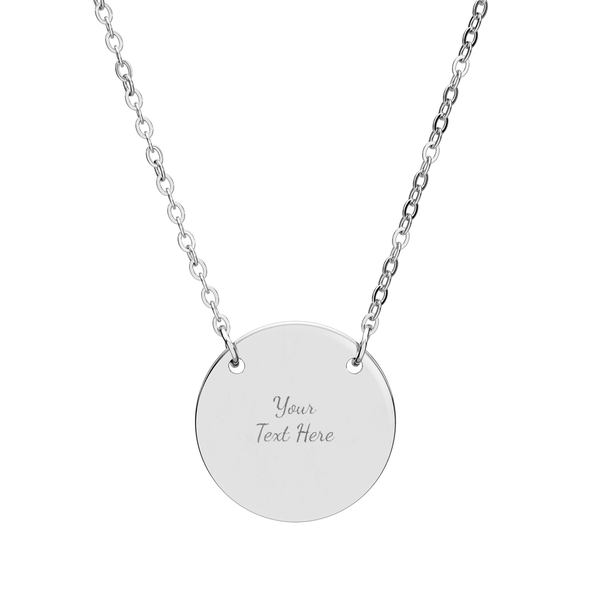 Engravable Circle Necklace — Personalized Engraved Circle Pendant