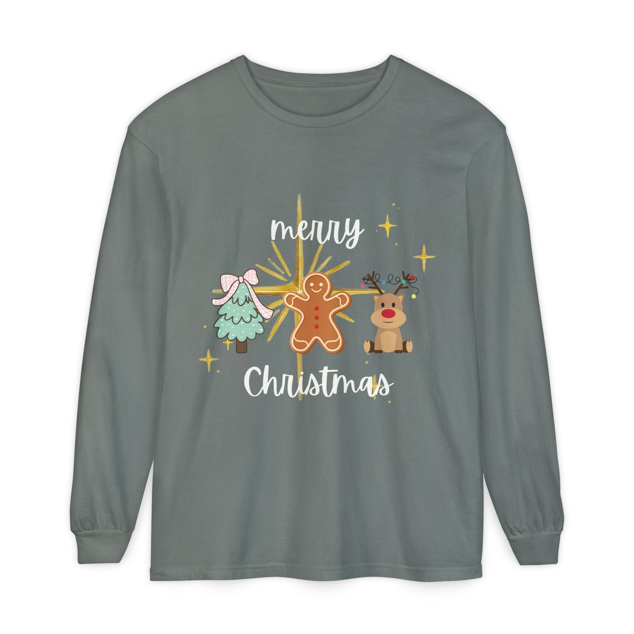 Merry Christmas Gingerbread Long Sleeve Tee