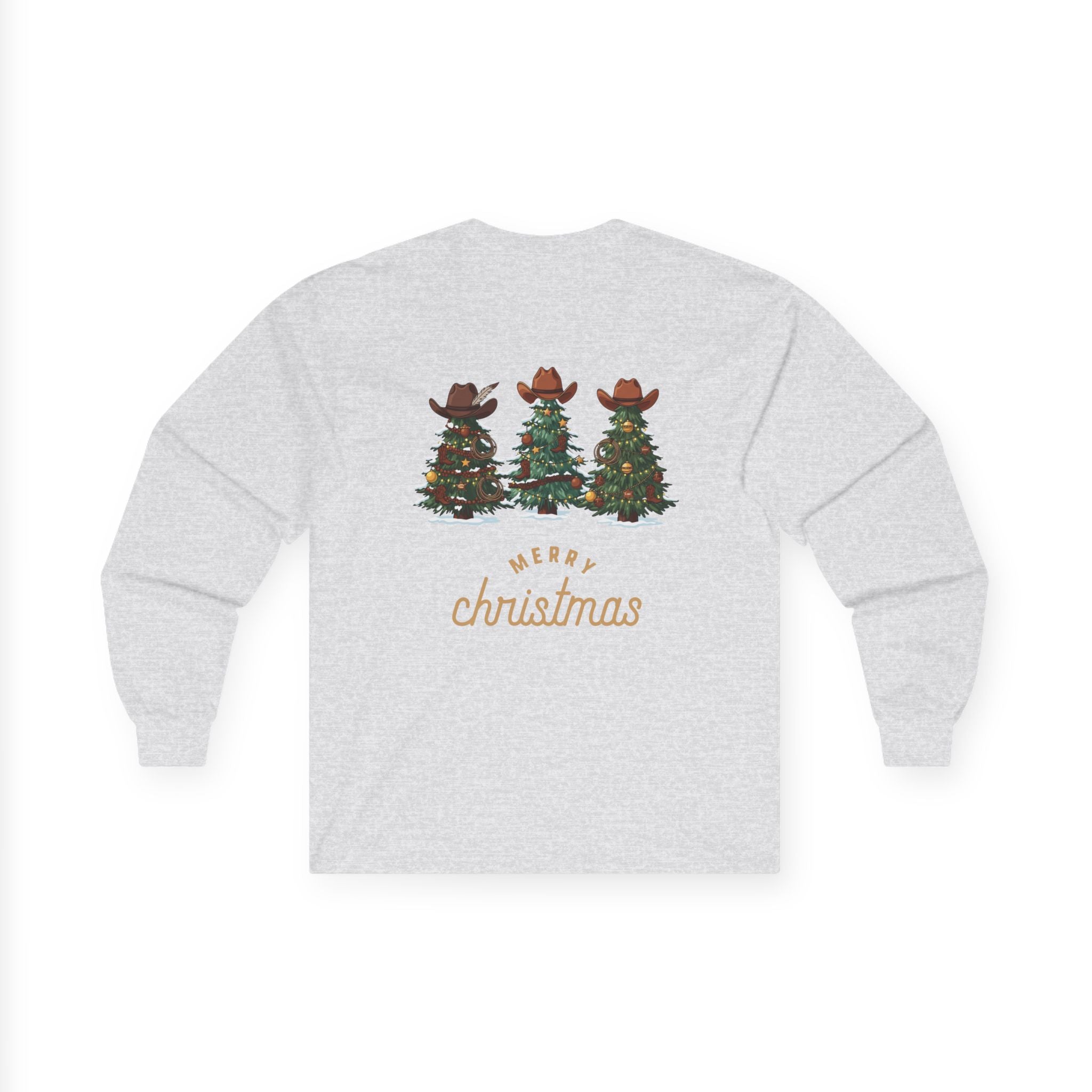 Merry Christmas Cowboy Tree Long Sleeve Tee