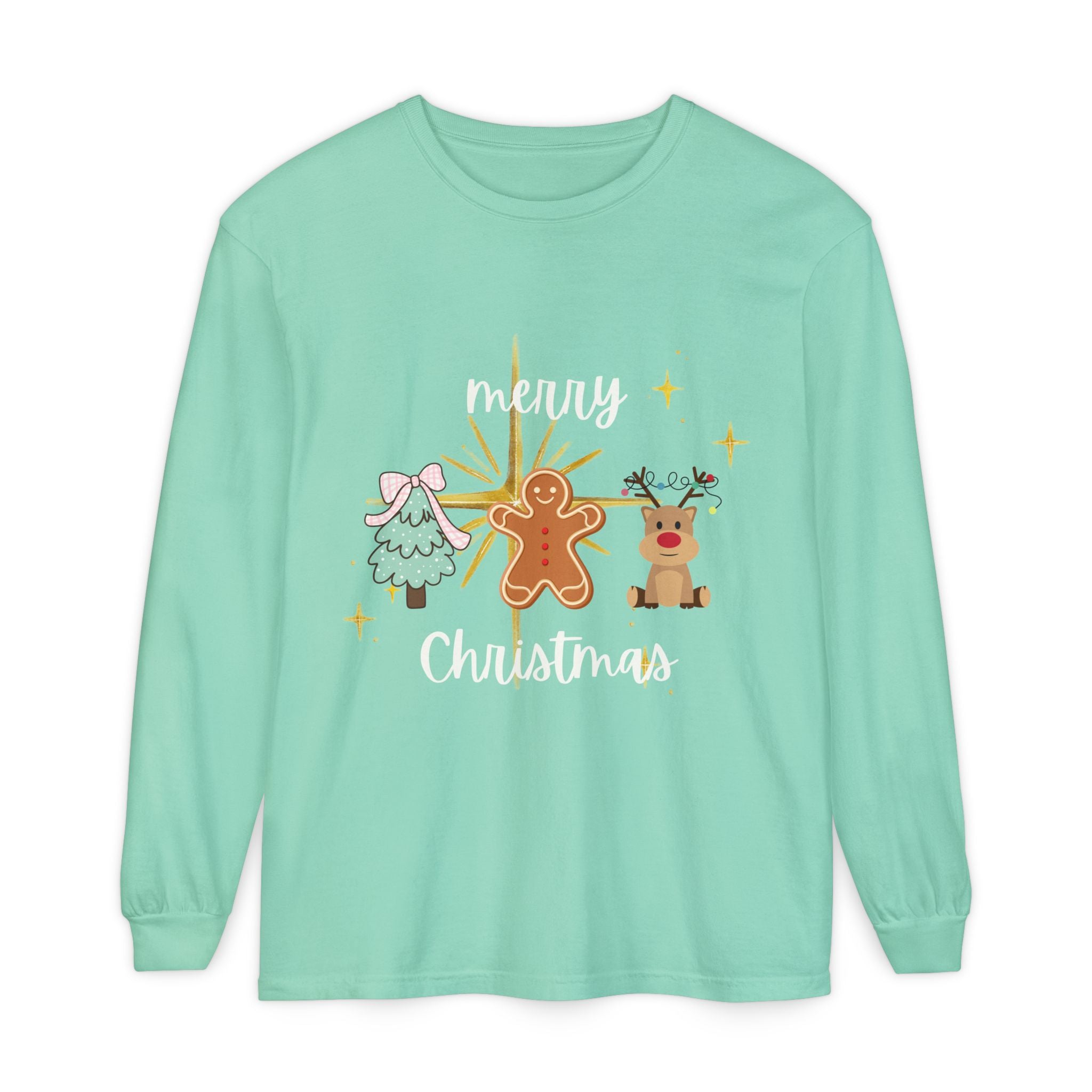 Merry Christmas Gingerbread Long Sleeve Tee