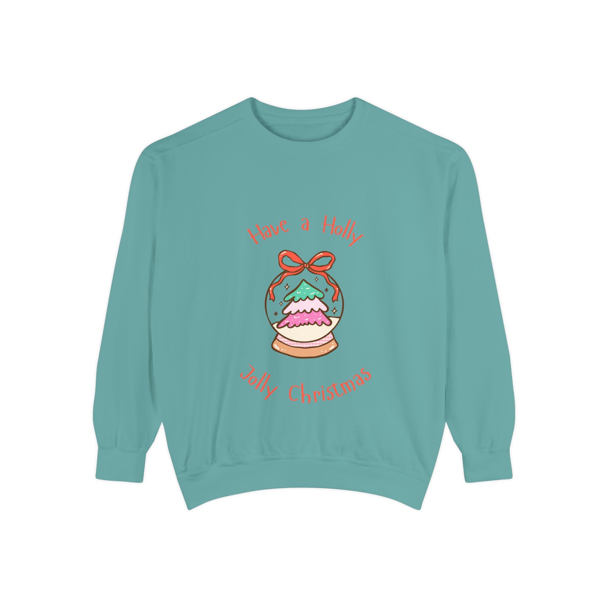 Christmas Snow Globe Sweatshirt — "Have a Holly Jolly Christmas" Cozy Holiday Pullover