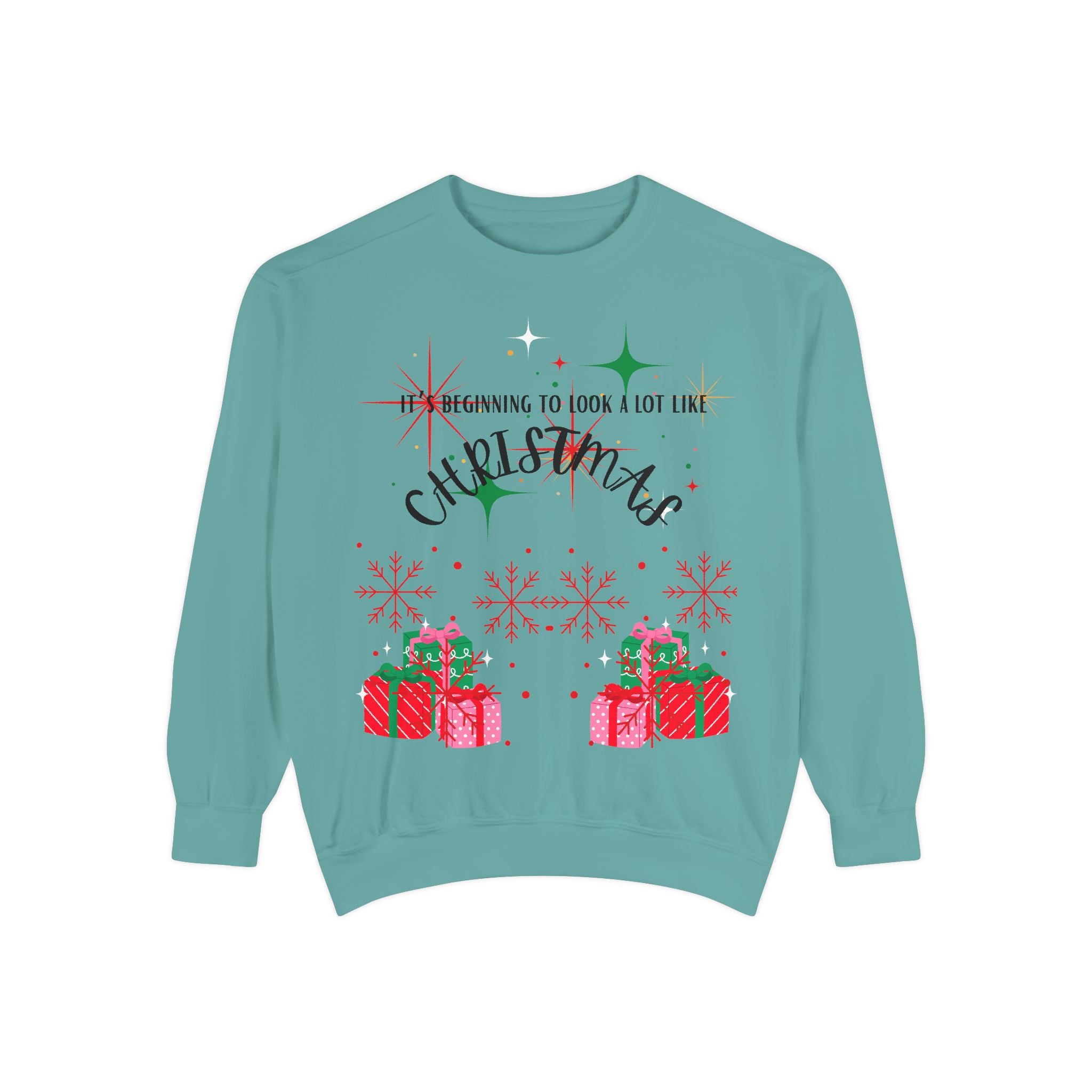 It's Beginning to Look a Lot Like Christmas Sweatshirt — Holiday Garment-Dyed Sweatshirt