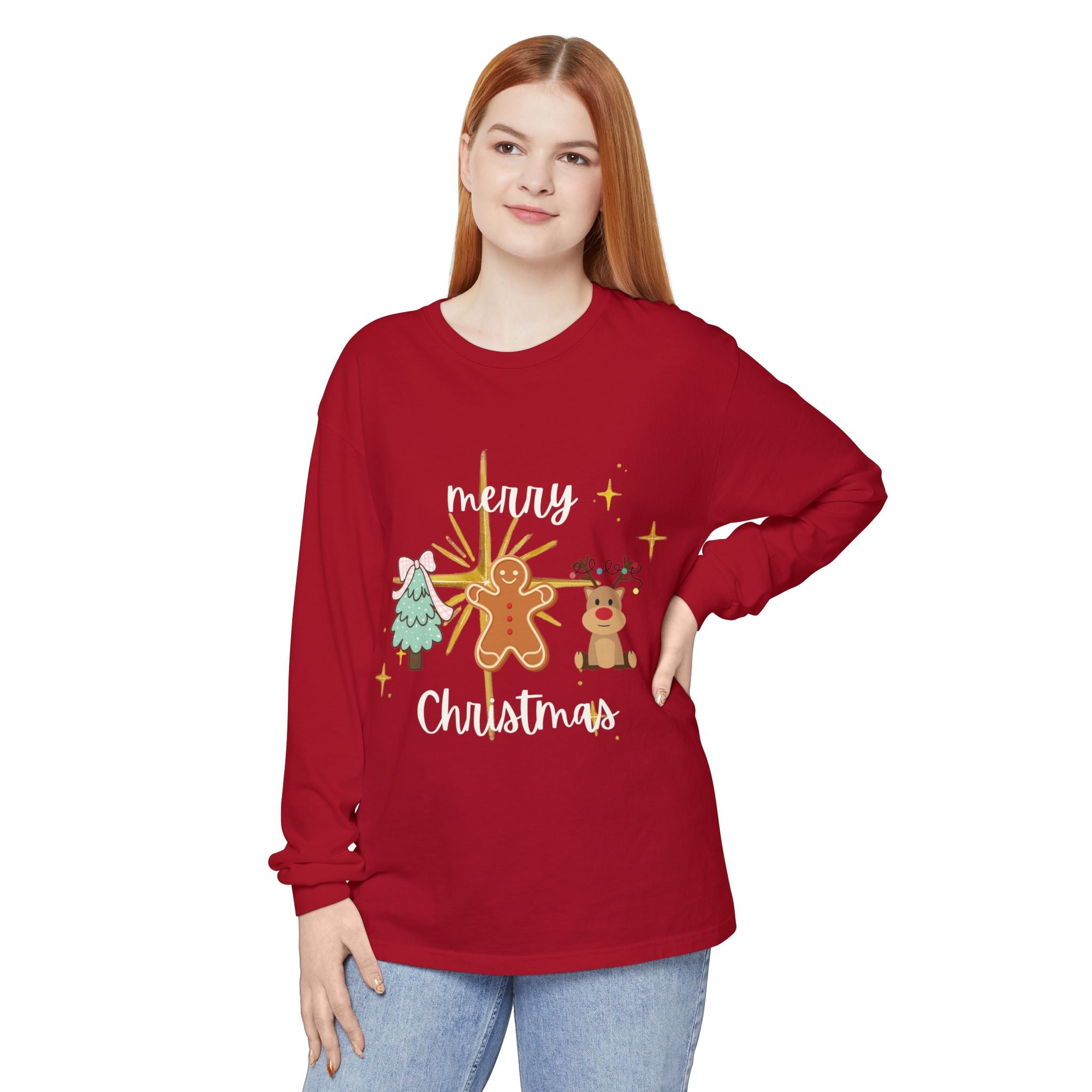Merry Christmas Gingerbread Long Sleeve Tee
