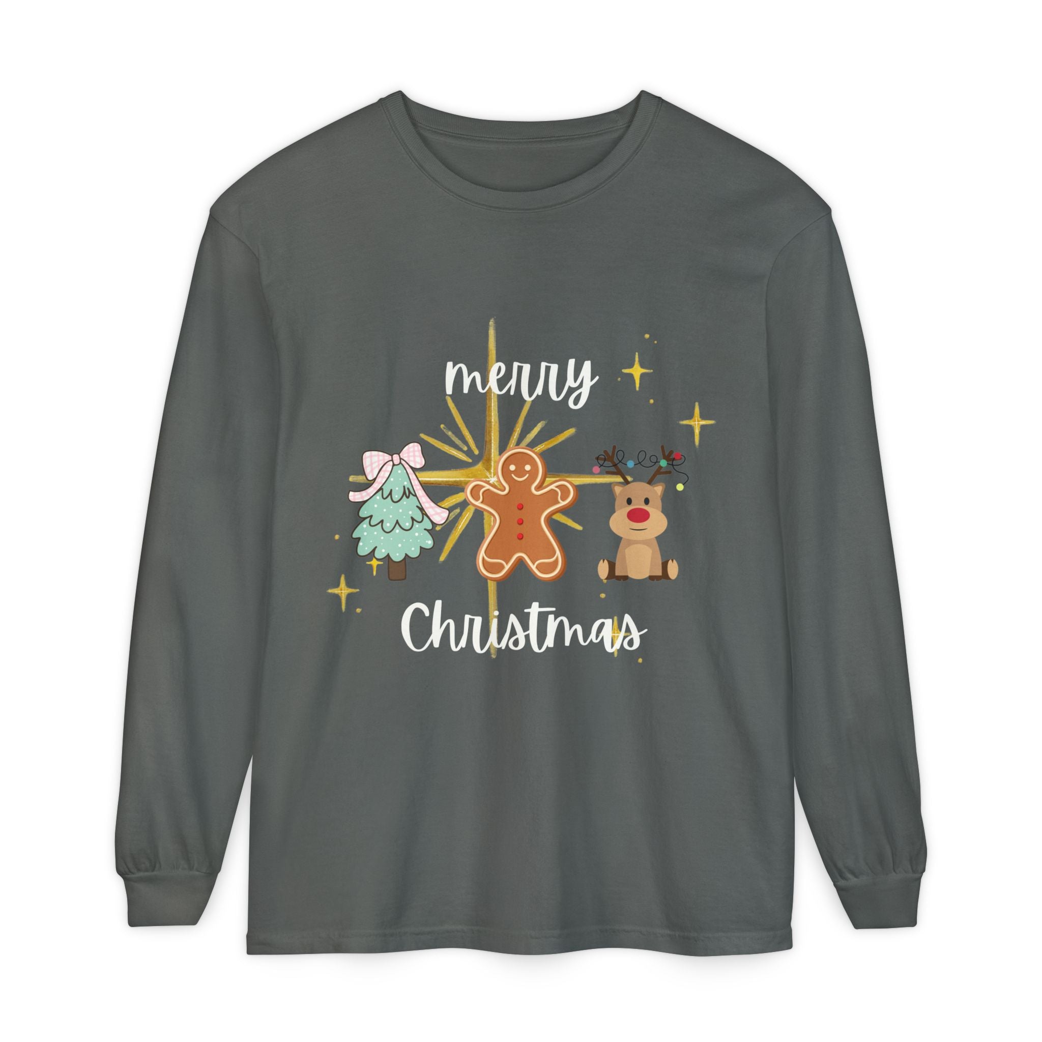 Merry Christmas Gingerbread Long Sleeve Tee