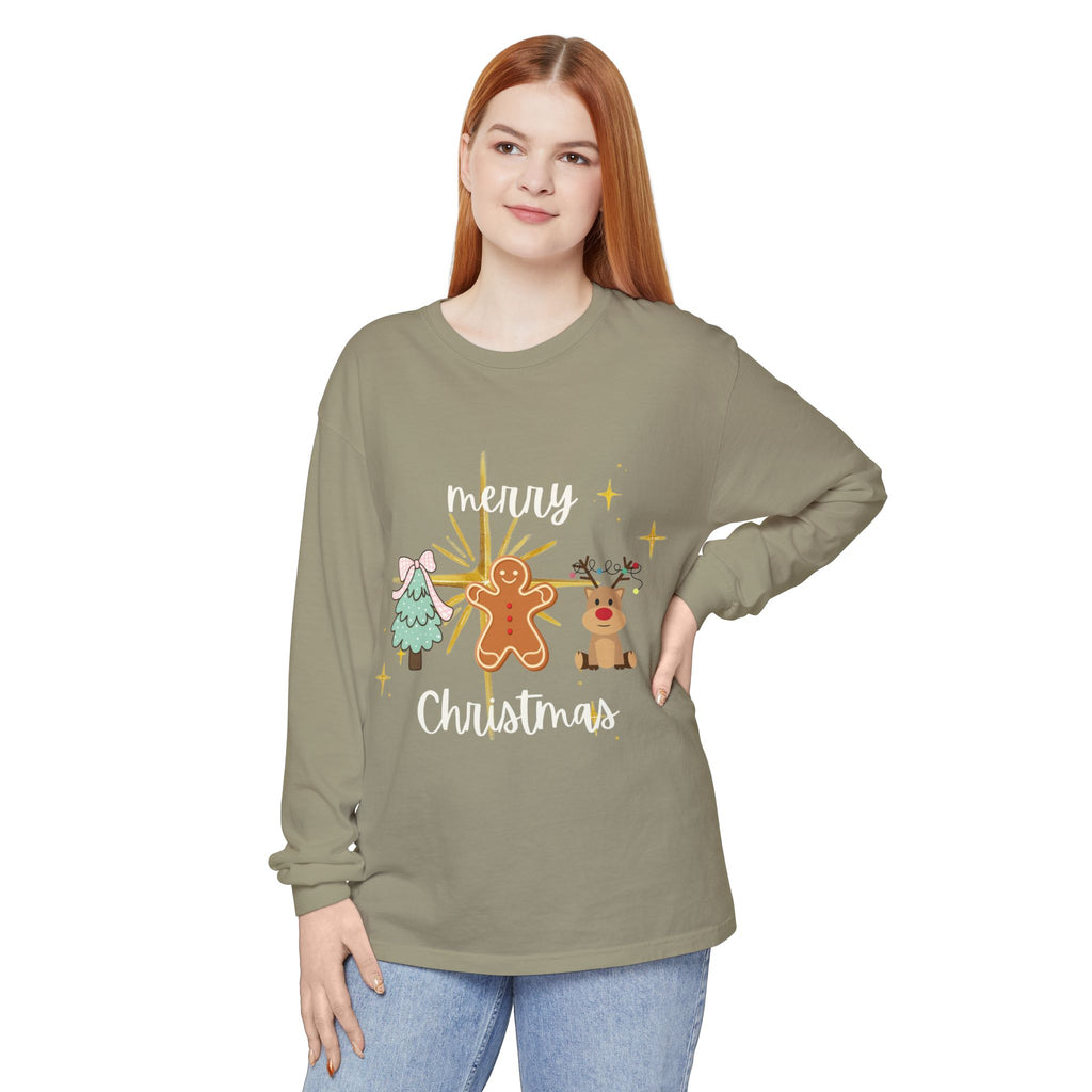 Merry Christmas Gingerbread Long Sleeve Tee