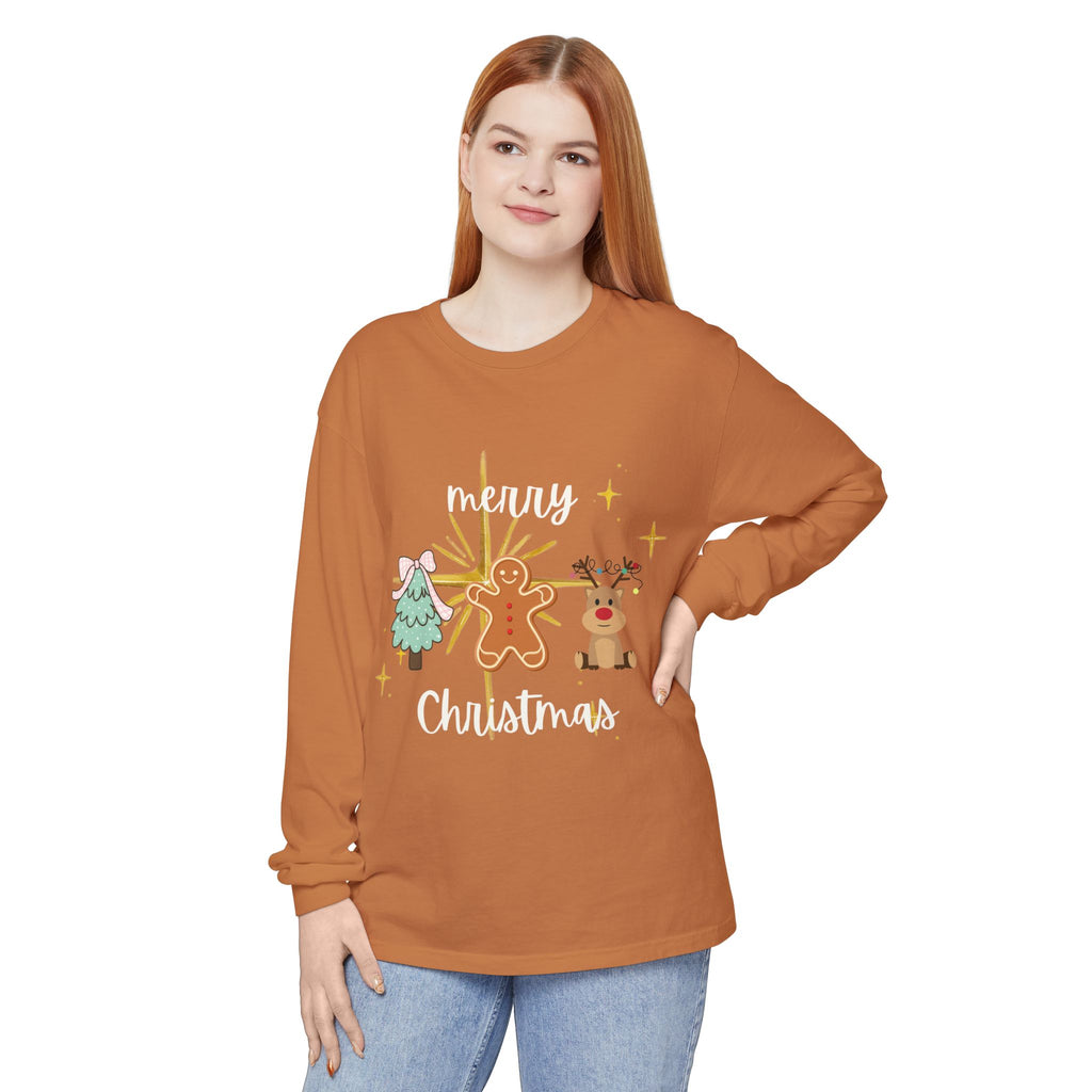 Merry Christmas Gingerbread Long Sleeve Tee