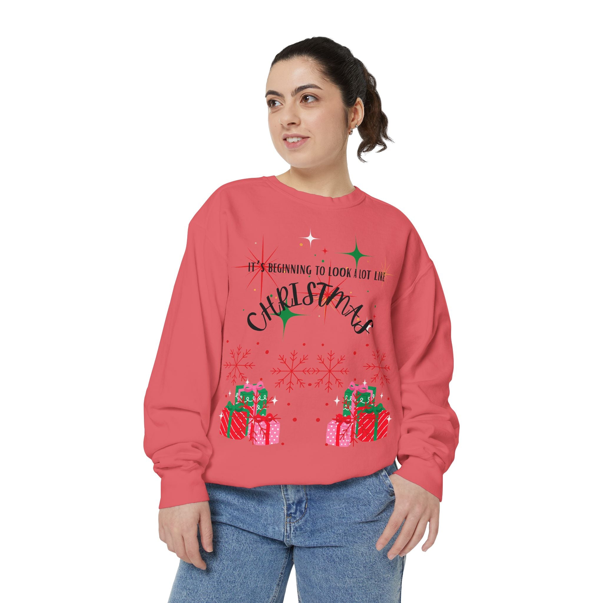 It's Beginning to Look a Lot Like Christmas Sweatshirt — Holiday Garment-Dyed Sweatshirt