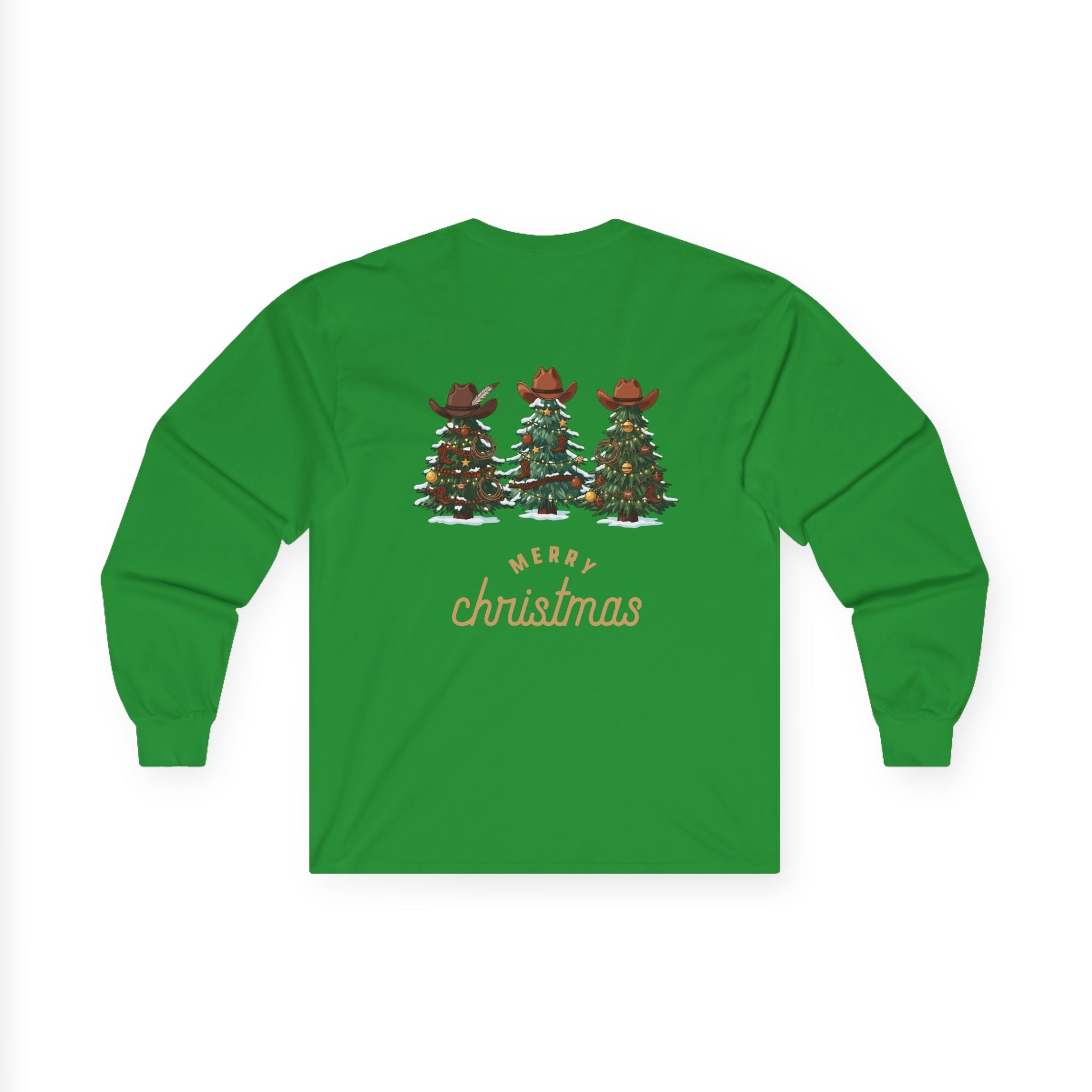 Merry Christmas Cowboy Tree Long Sleeve Tee