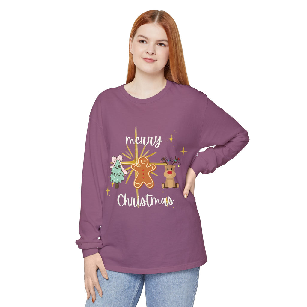 Merry Christmas Gingerbread Long Sleeve Tee