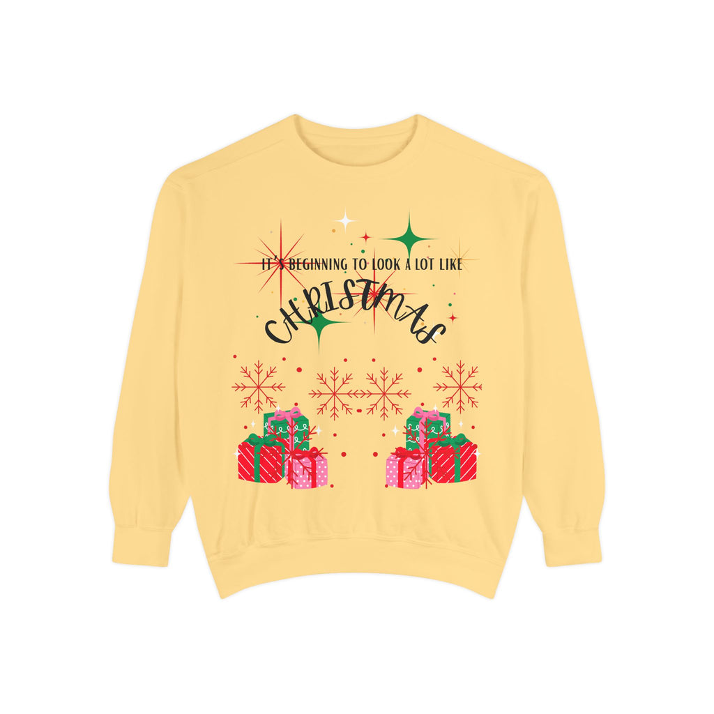 It's Beginning to Look a Lot Like Christmas Sweatshirt — Holiday Garment-Dyed Sweatshirt