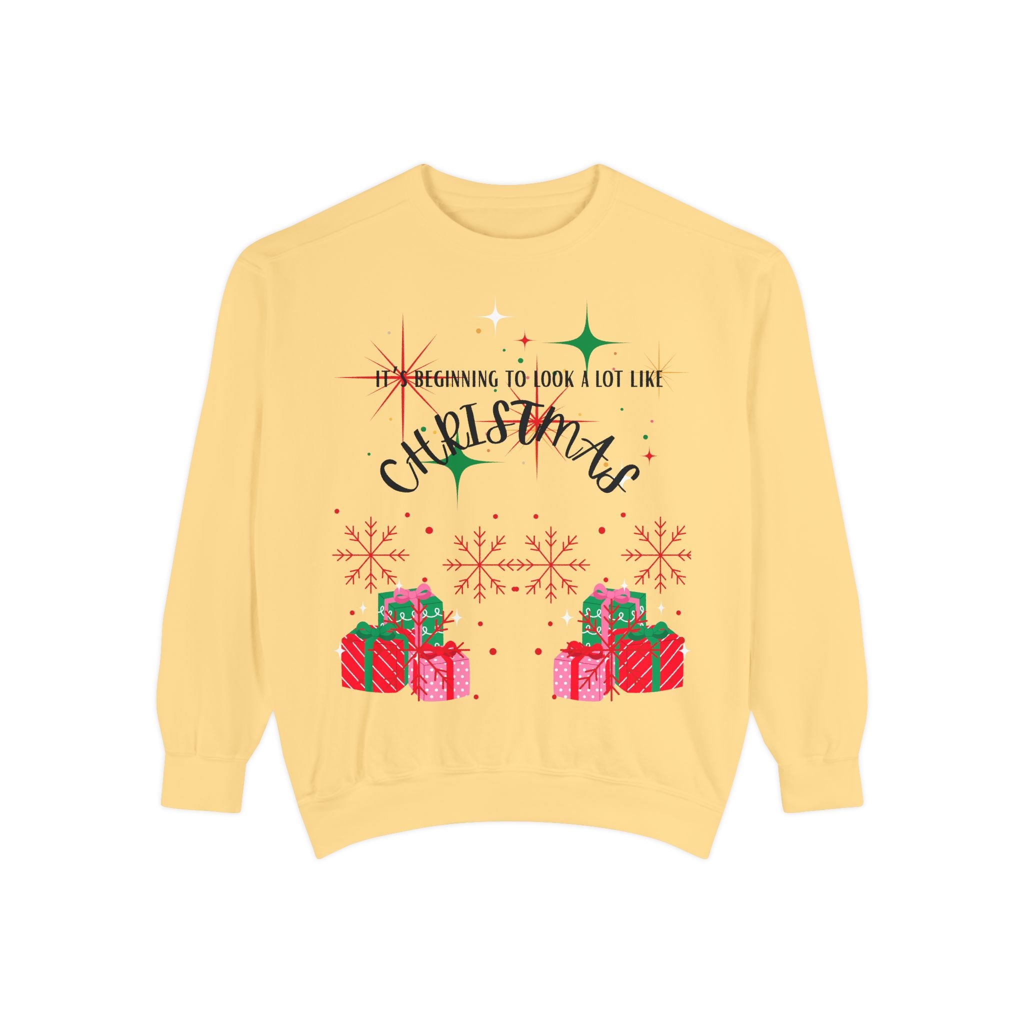 It's Beginning to Look a Lot Like Christmas Sweatshirt — Holiday Garment-Dyed Sweatshirt