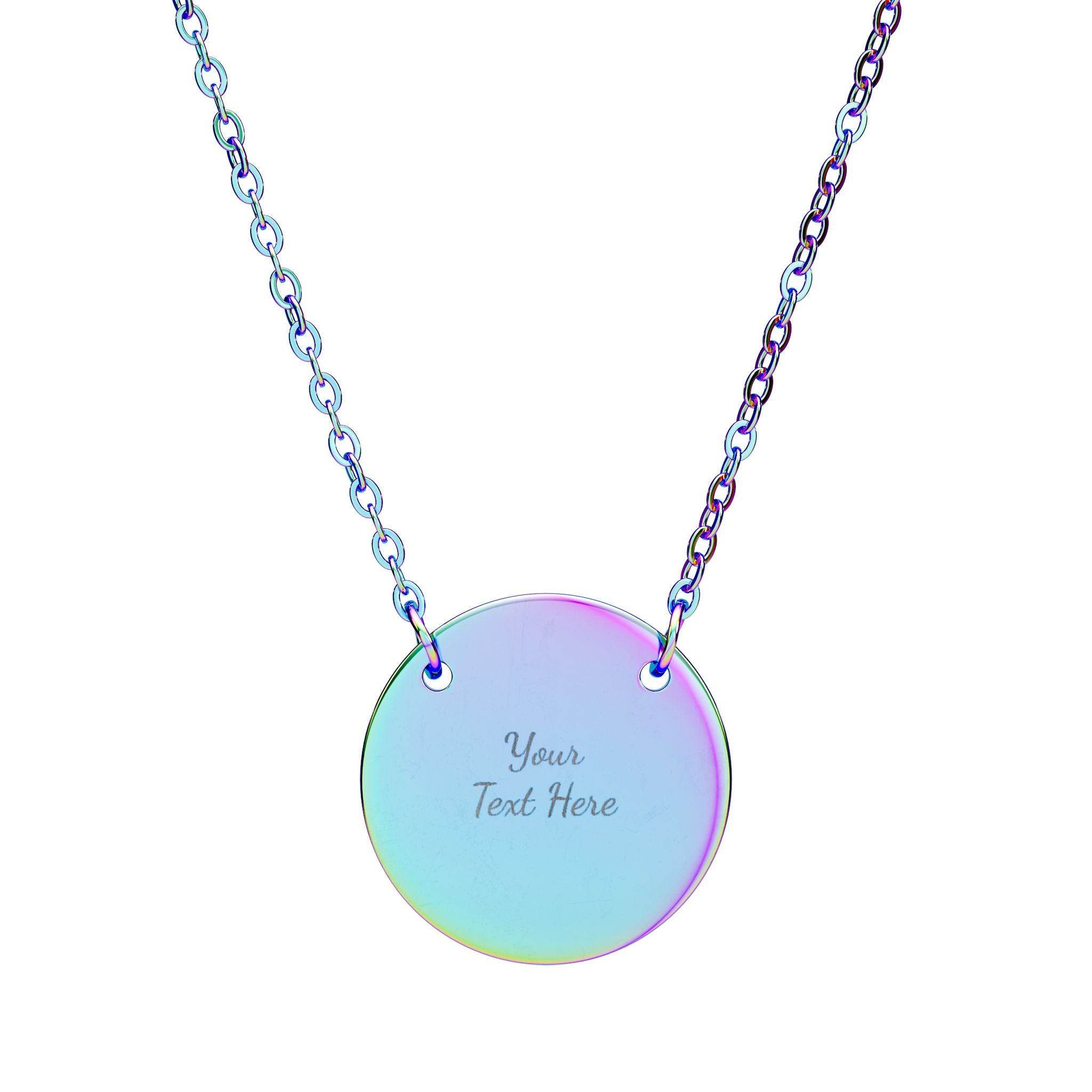 Engravable Circle Necklace — Personalized Engraved Circle Pendant