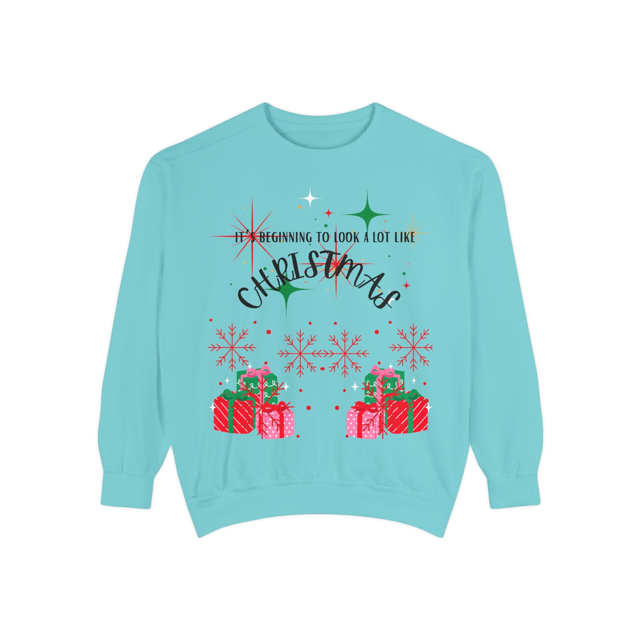 It's Beginning to Look a Lot Like Christmas Sweatshirt — Holiday Garment-Dyed Sweatshirt