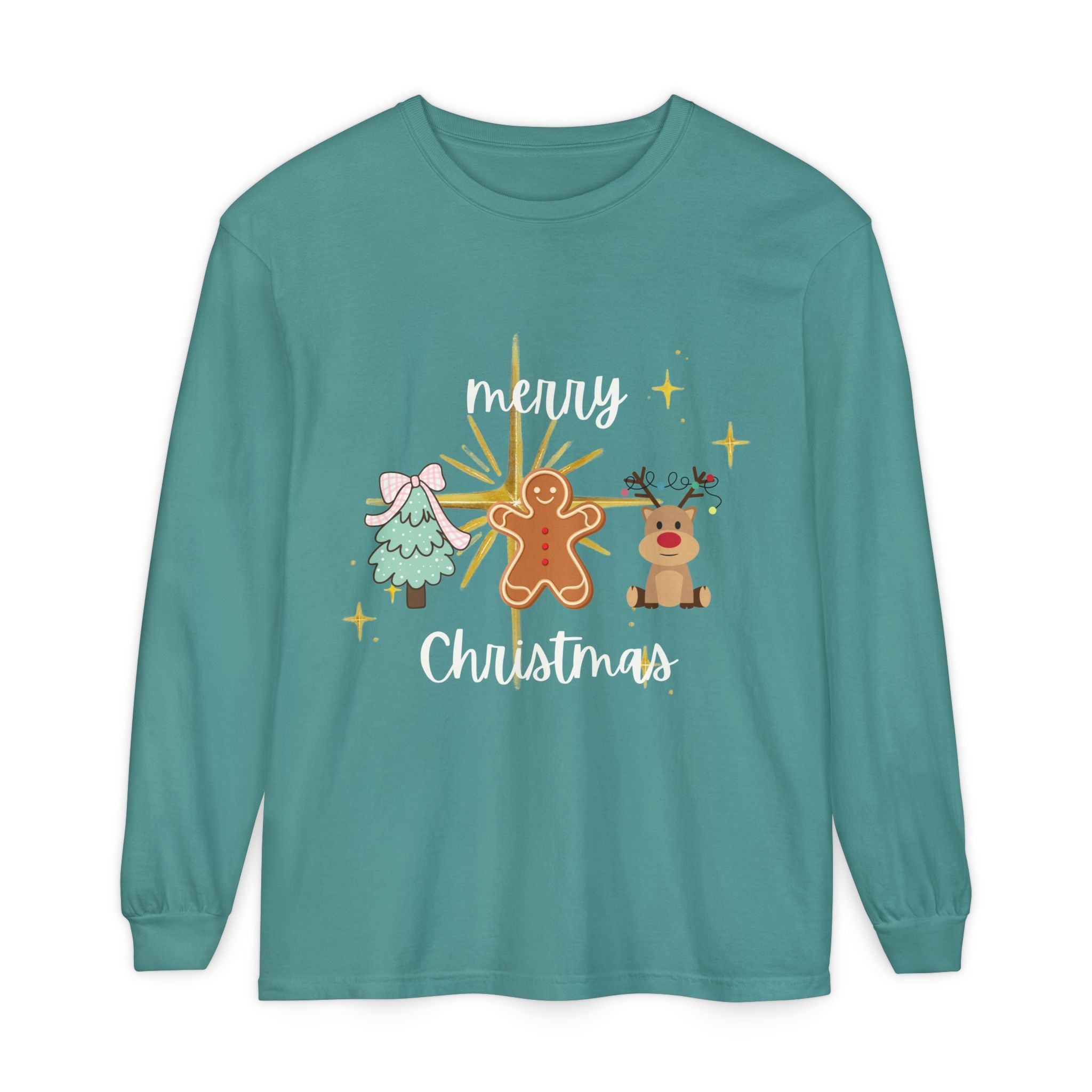 Merry Christmas Gingerbread Long Sleeve Tee
