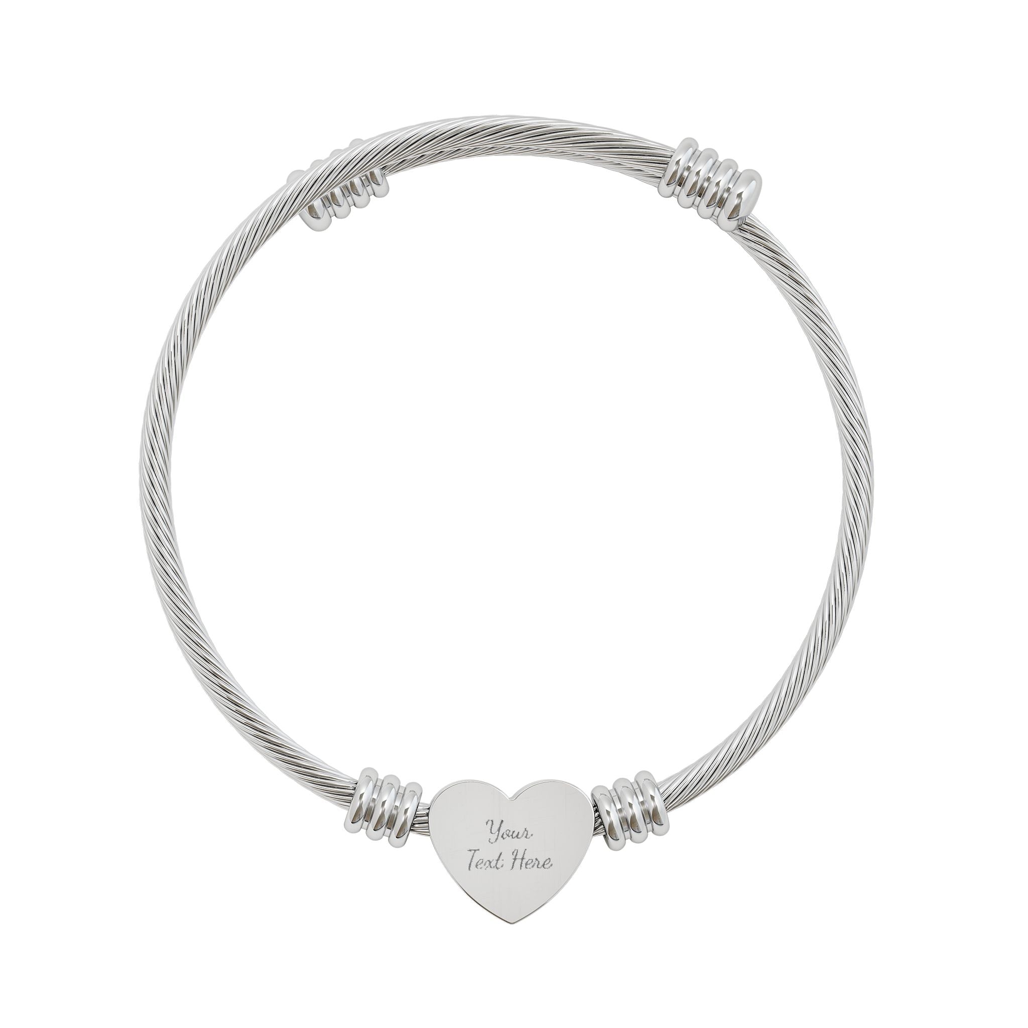 Engravable Heart Cuff Bracelet — Personalized Heart Engraving