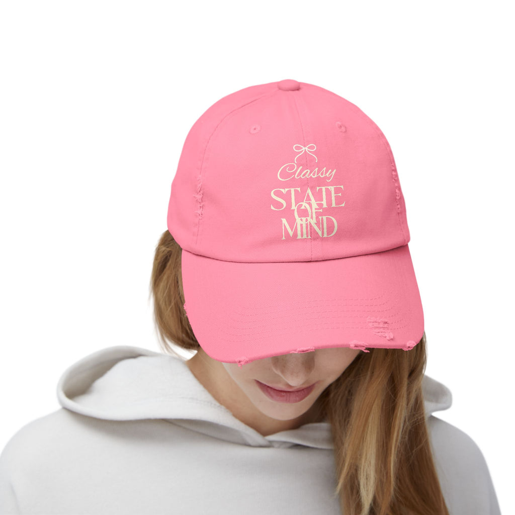 Classy State of Mind Distressed Cap — Vintage-State Baseball Cap