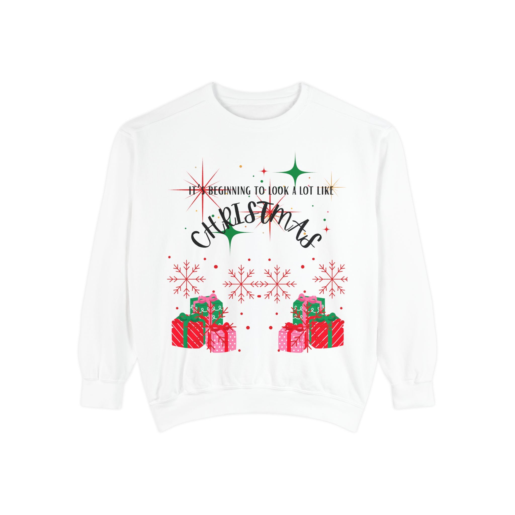 It's Beginning to Look a Lot Like Christmas Sweatshirt — Holiday Garment-Dyed Sweatshirt