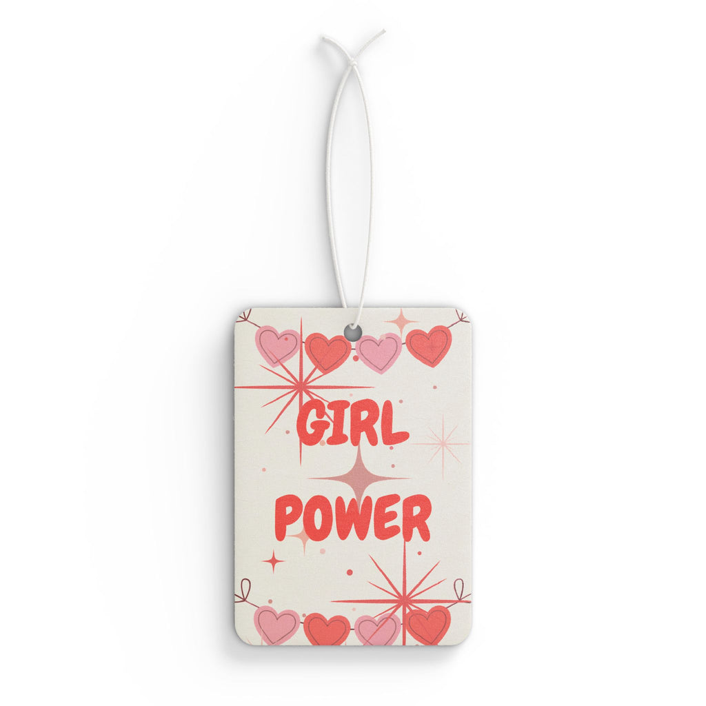 Girl Power Retro Hearts Car Air Freshener — Pink & Red