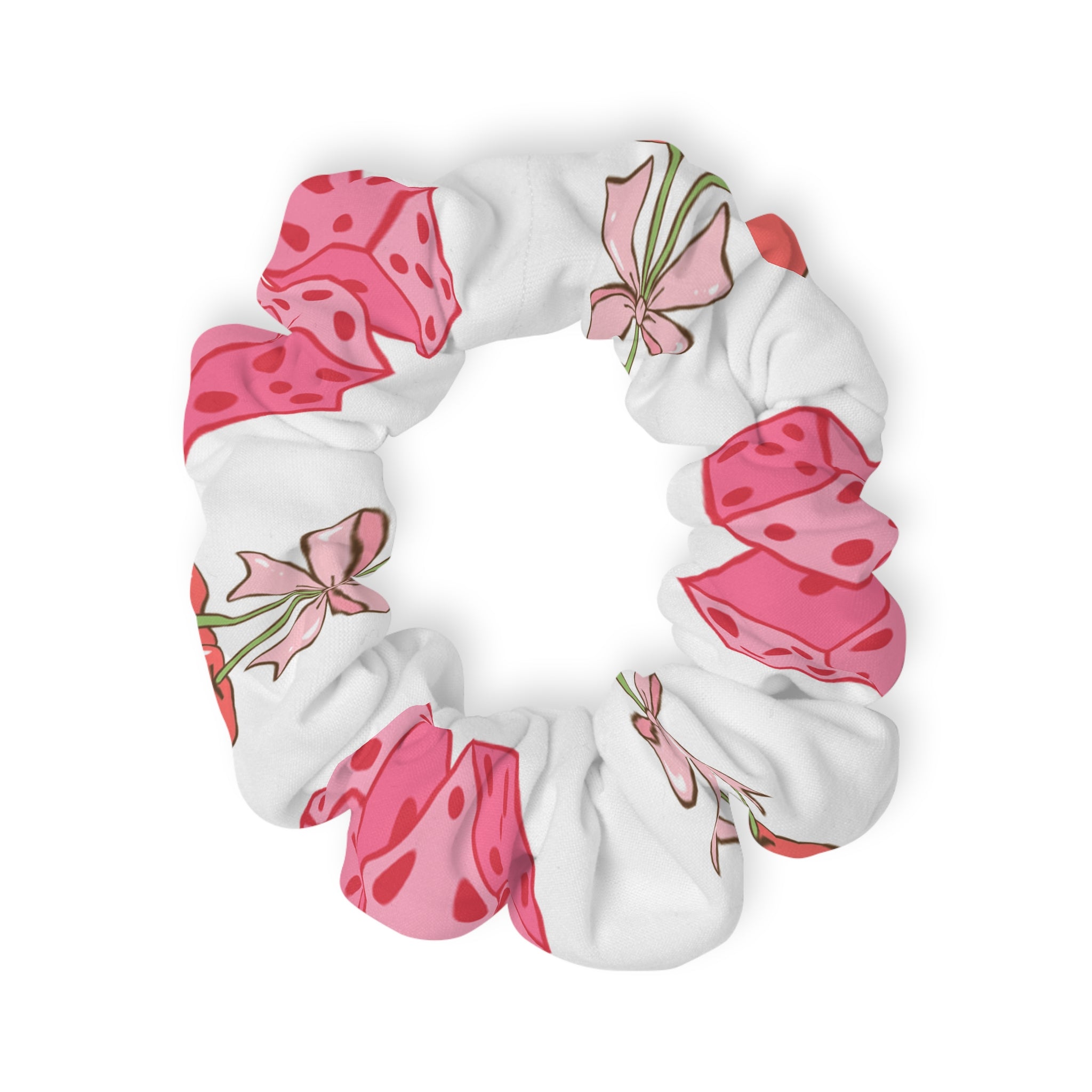 Cherry and Dice Pattern Scrunchie | Girly Hair Accessory