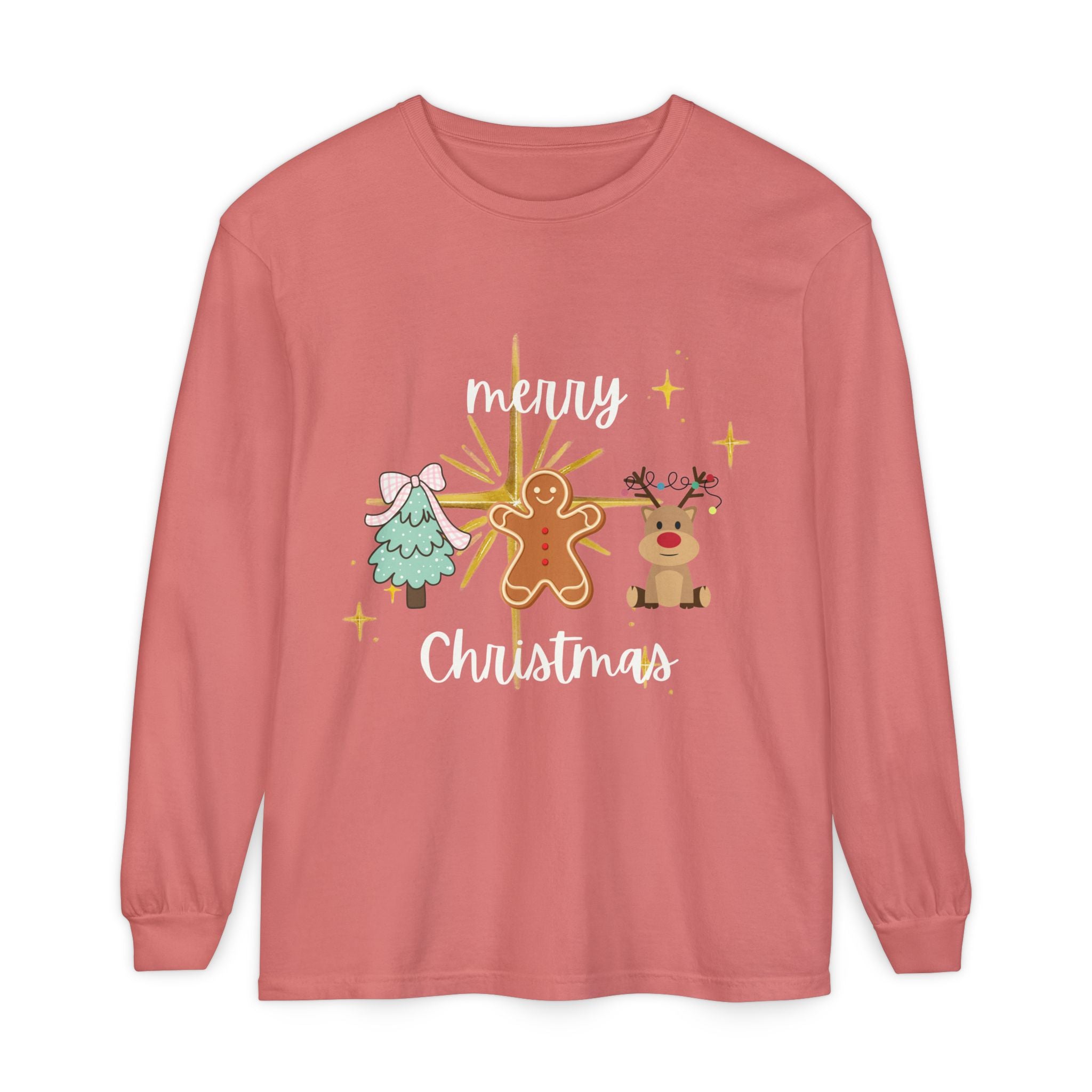 Merry Christmas Gingerbread Long Sleeve Tee