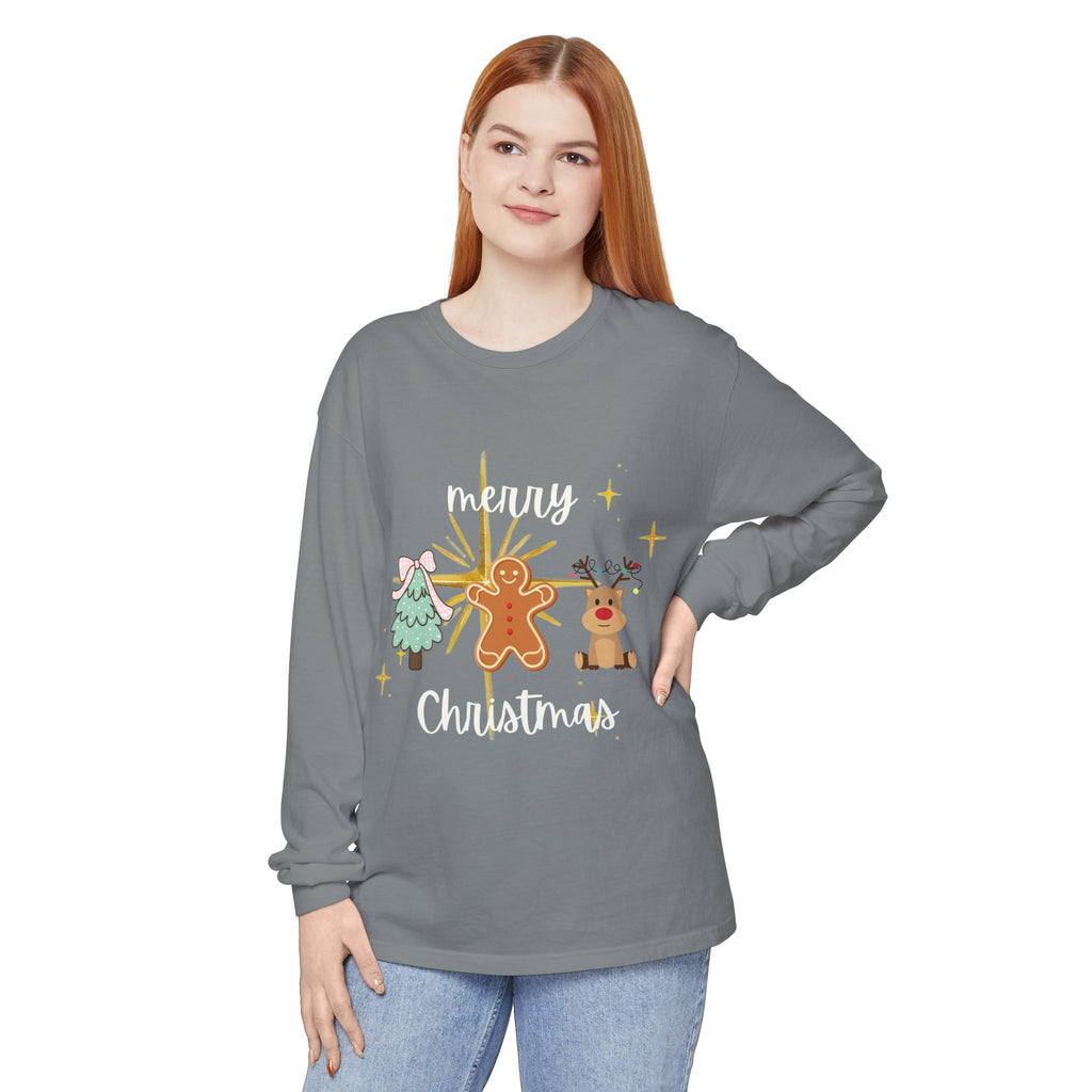 Merry Christmas Gingerbread Long Sleeve Tee