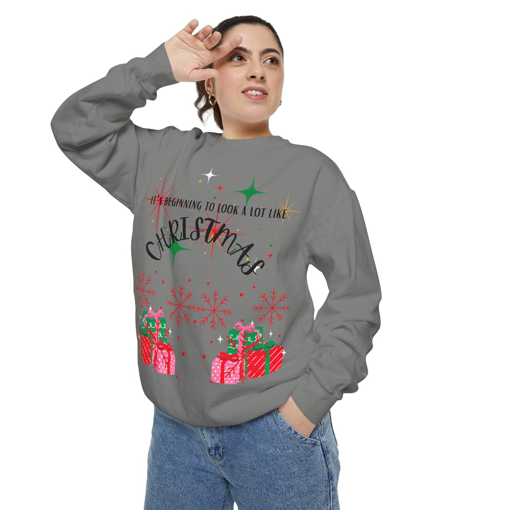 It's Beginning to Look a Lot Like Christmas Sweatshirt — Holiday Garment-Dyed Sweatshirt