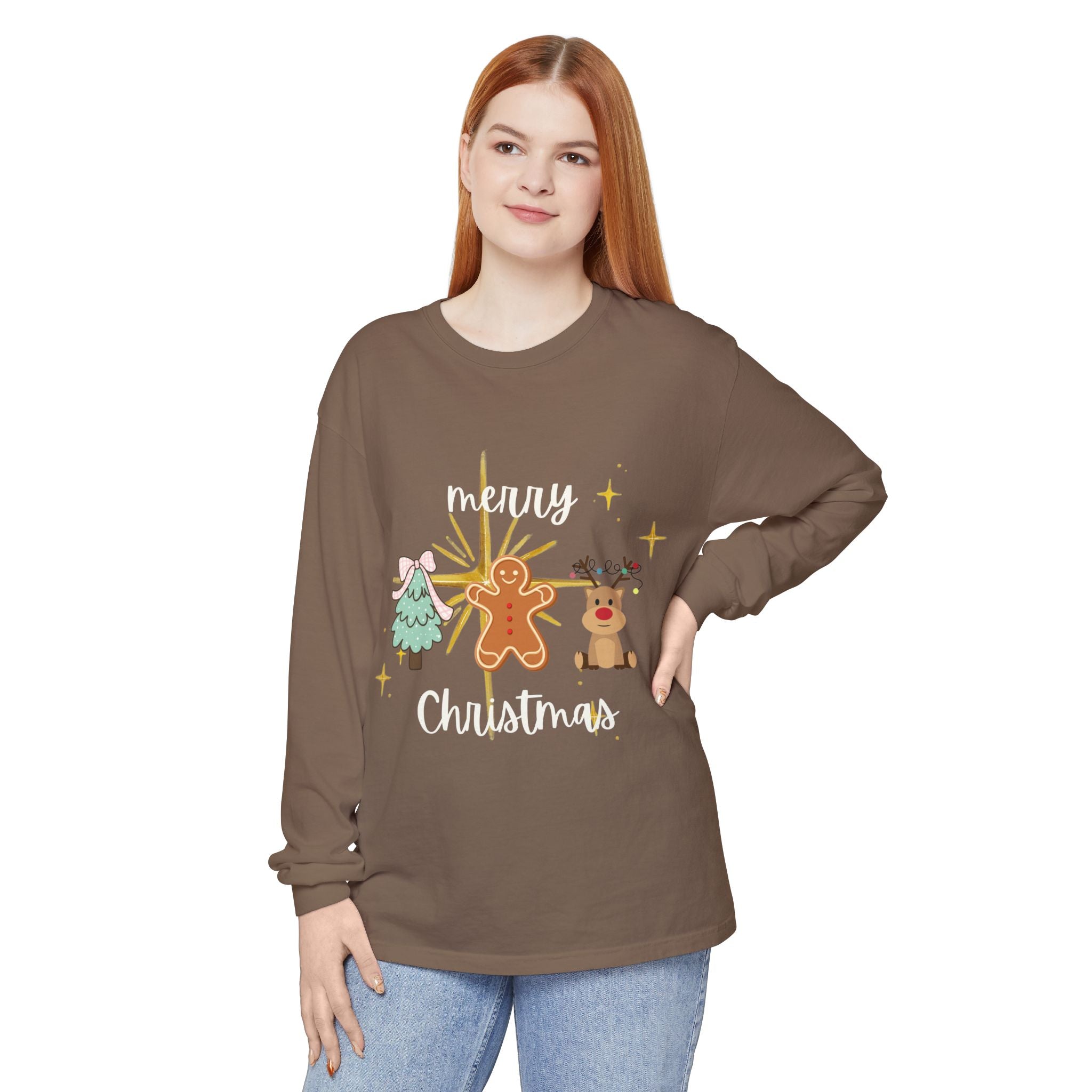 Merry Christmas Gingerbread Long Sleeve Tee