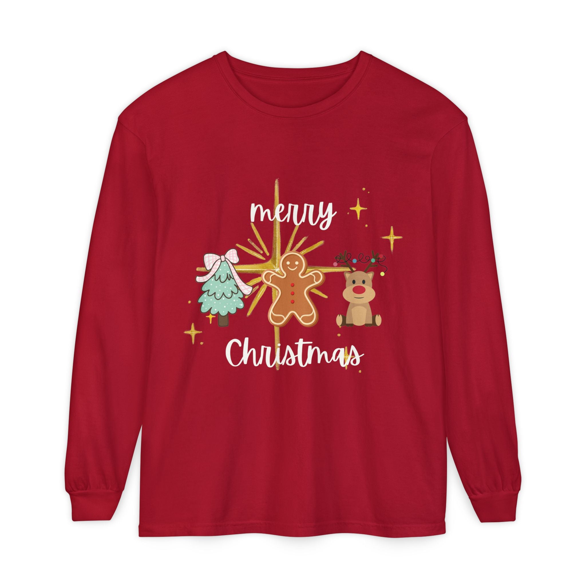 Merry Christmas Gingerbread Long Sleeve Tee